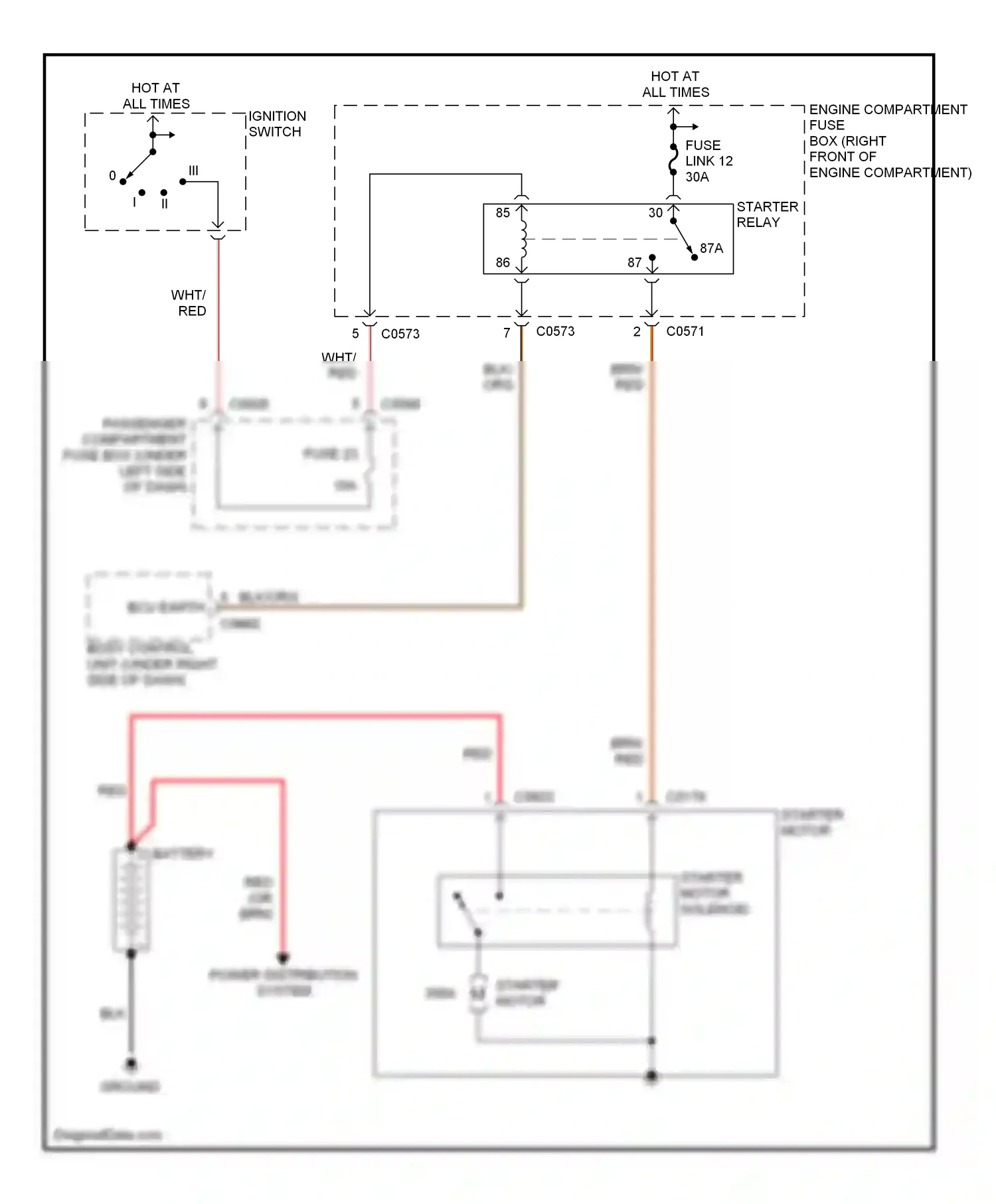Wiring diagram power distribution system for Land Rover Discovery II (1998-2004) (2 of 2)