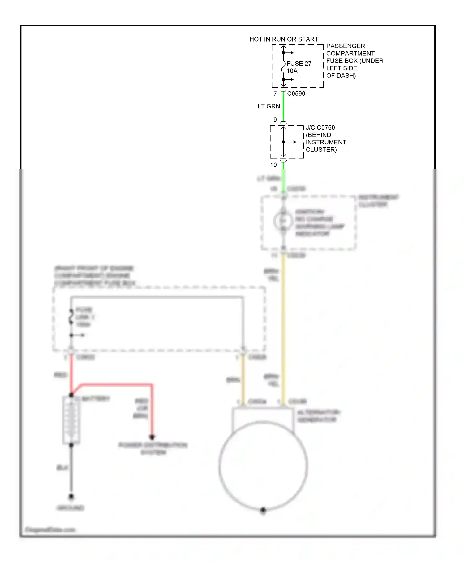 Wiring diagram power distribution system for Land Rover Discovery II (1998-2004) (1 of 2)