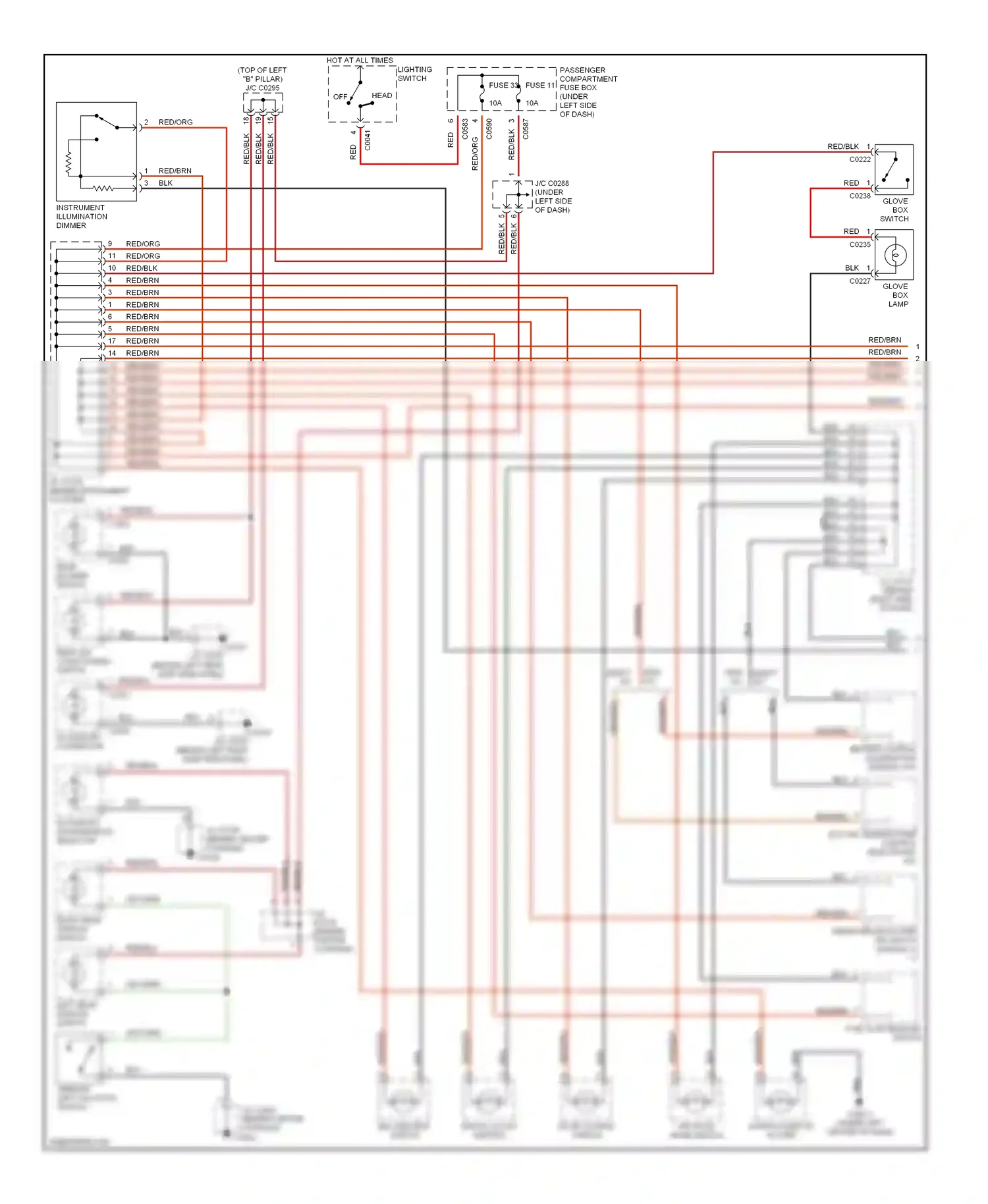 Wiring diagram window left isolation switch for Land Rover Discovery II (1998-2004) (1 of 1)