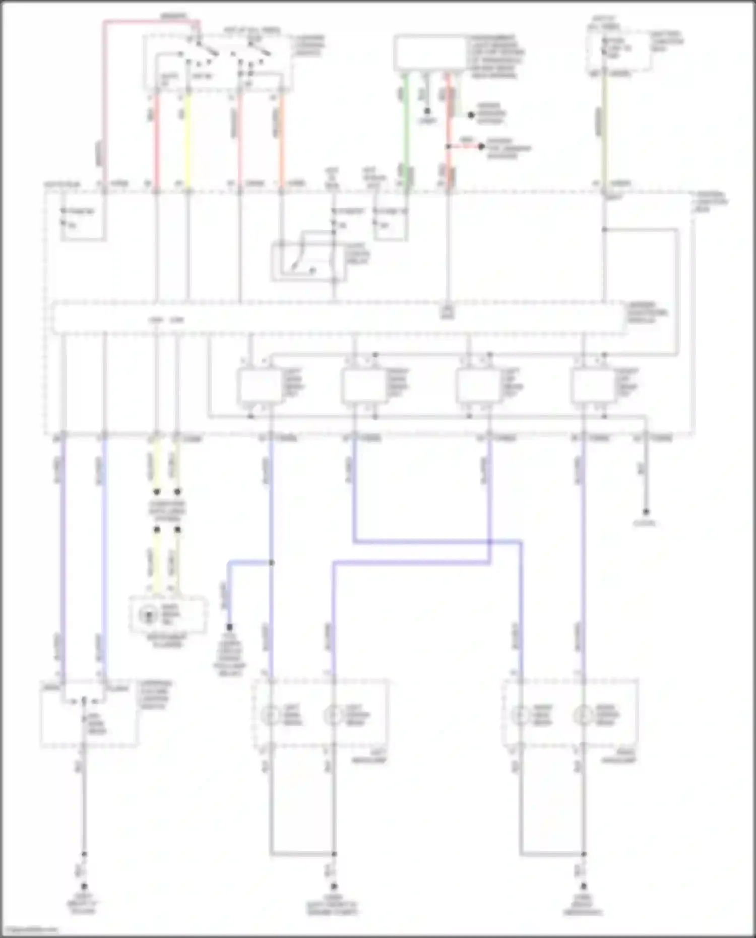 Discovery Land Rover III (2004-2009): Headlamps circuit, w/o adaptive lamp monitor