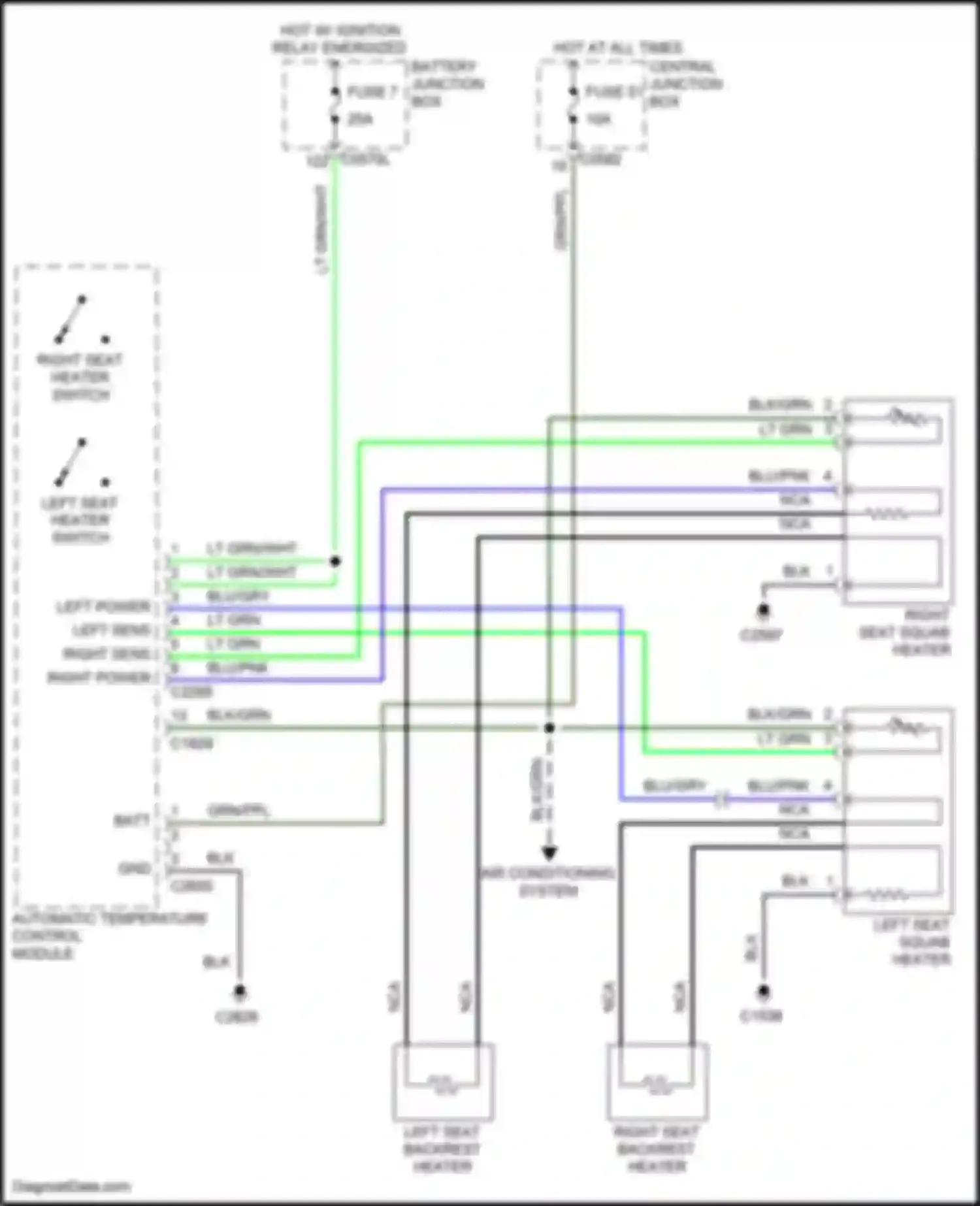 Discovery Land Rover III (2004-2009): Front seat heater circuit