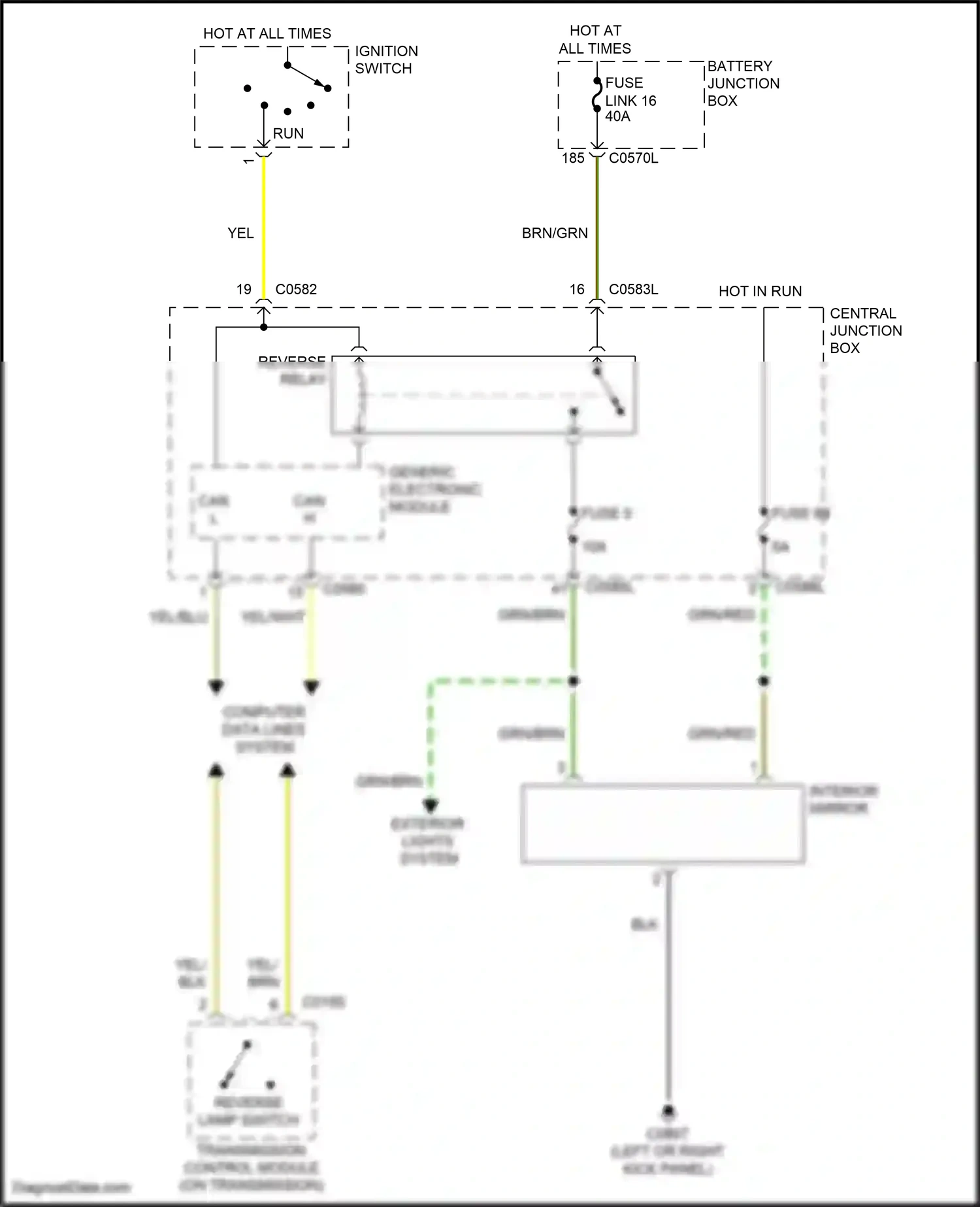 Wiring diagram interior mirror for Land Rover Discovery III (2004-2009) (2 of 5)