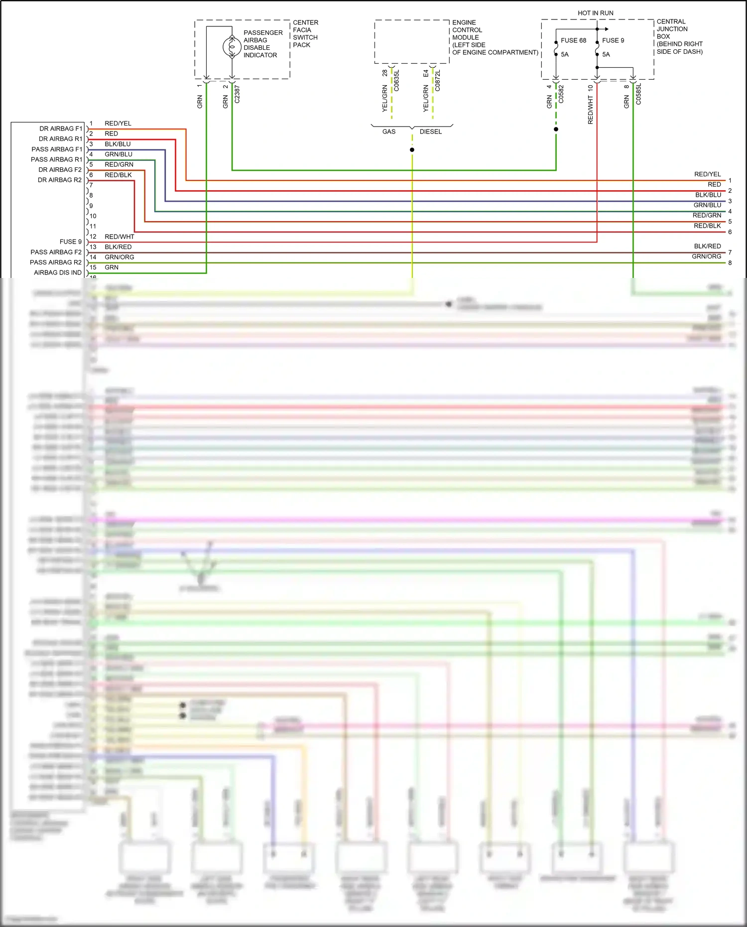 Wiring diagram left side airbag sensor for Land Rover Discovery III (2004-2009) (1 of 1)