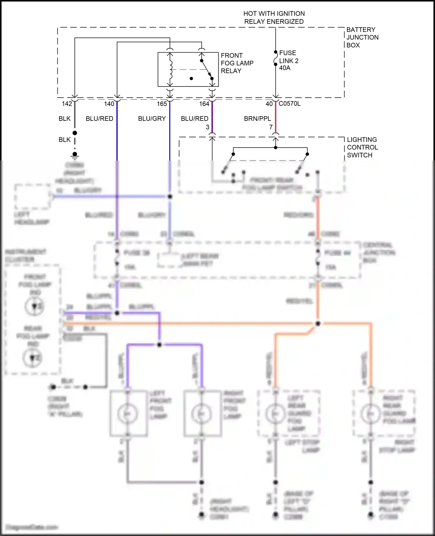Wiring diagram lighting control switch for Land Rover Discovery III (2004-2009) (2 of 10)