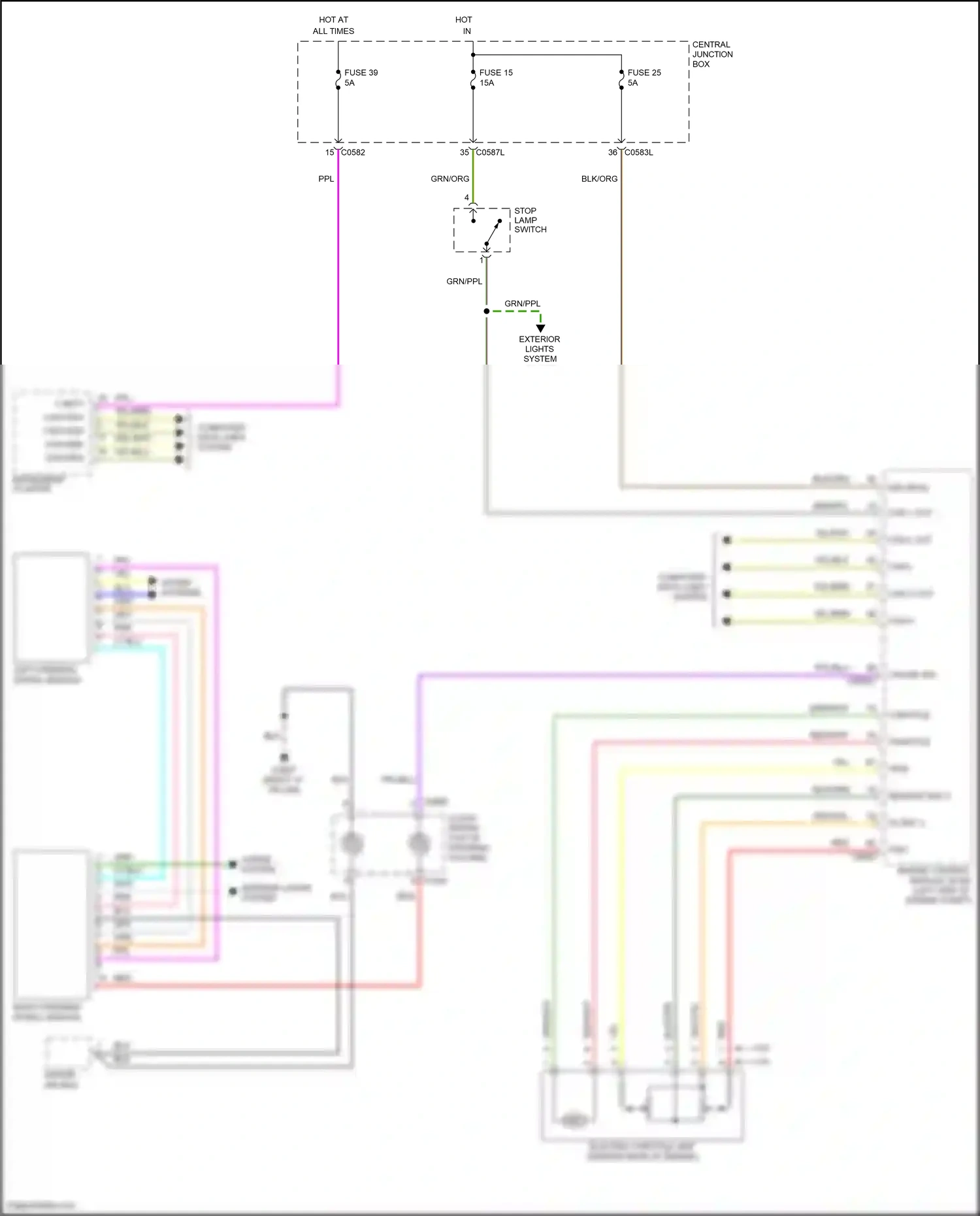 Wiring diagram right steering wheel module for Land Rover Discovery III (2004-2009) (1 of 4)