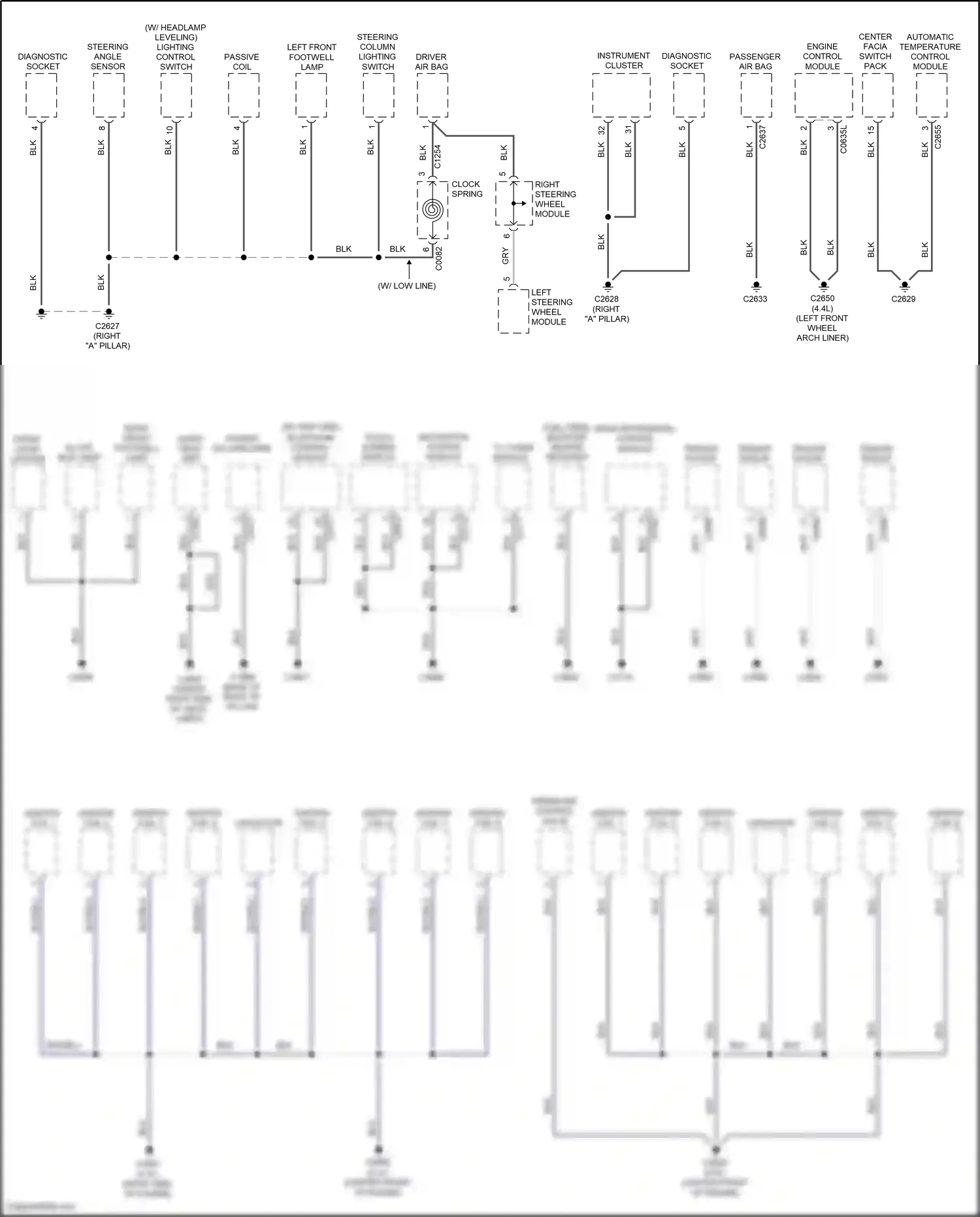Wiring diagram steering angle sensor for Land Rover Discovery III (2004-2009) (4 of 6)