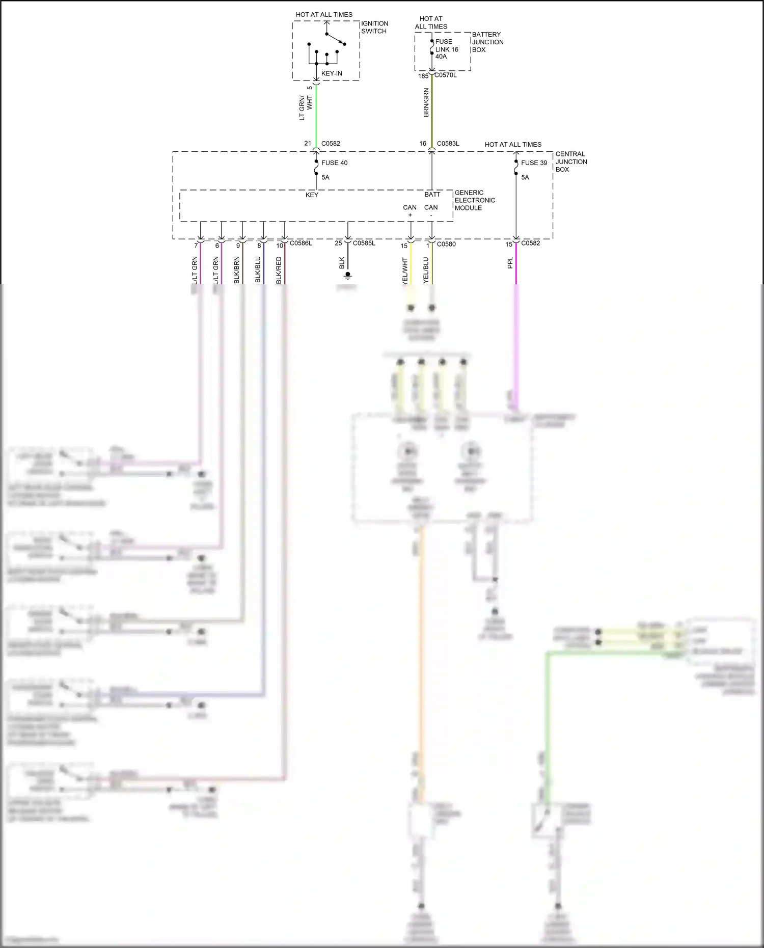 Wiring diagram tailgate open switch for Land Rover Discovery III (2004-2009) (1 of 1)