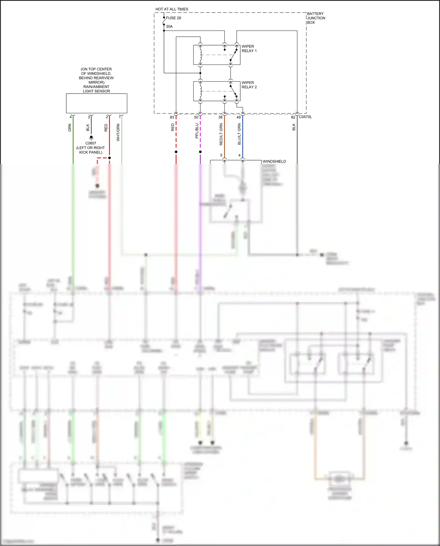 Wiring diagram variable delay windshield wiper switch for Land Rover Discovery III (2004-2009) (1 of 1)