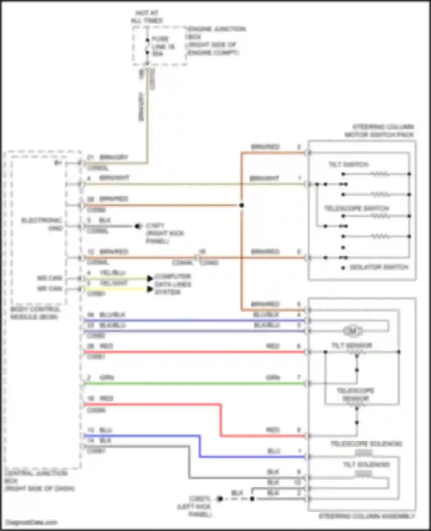 Discovery Land Rover IV facelift (2013-2016): Electronic power steering circuit