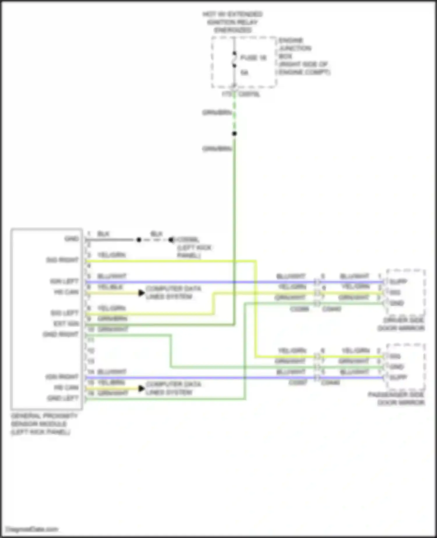 Discovery Land Rover IV facelift (2013-2016): Vehicle proximity notification circuit