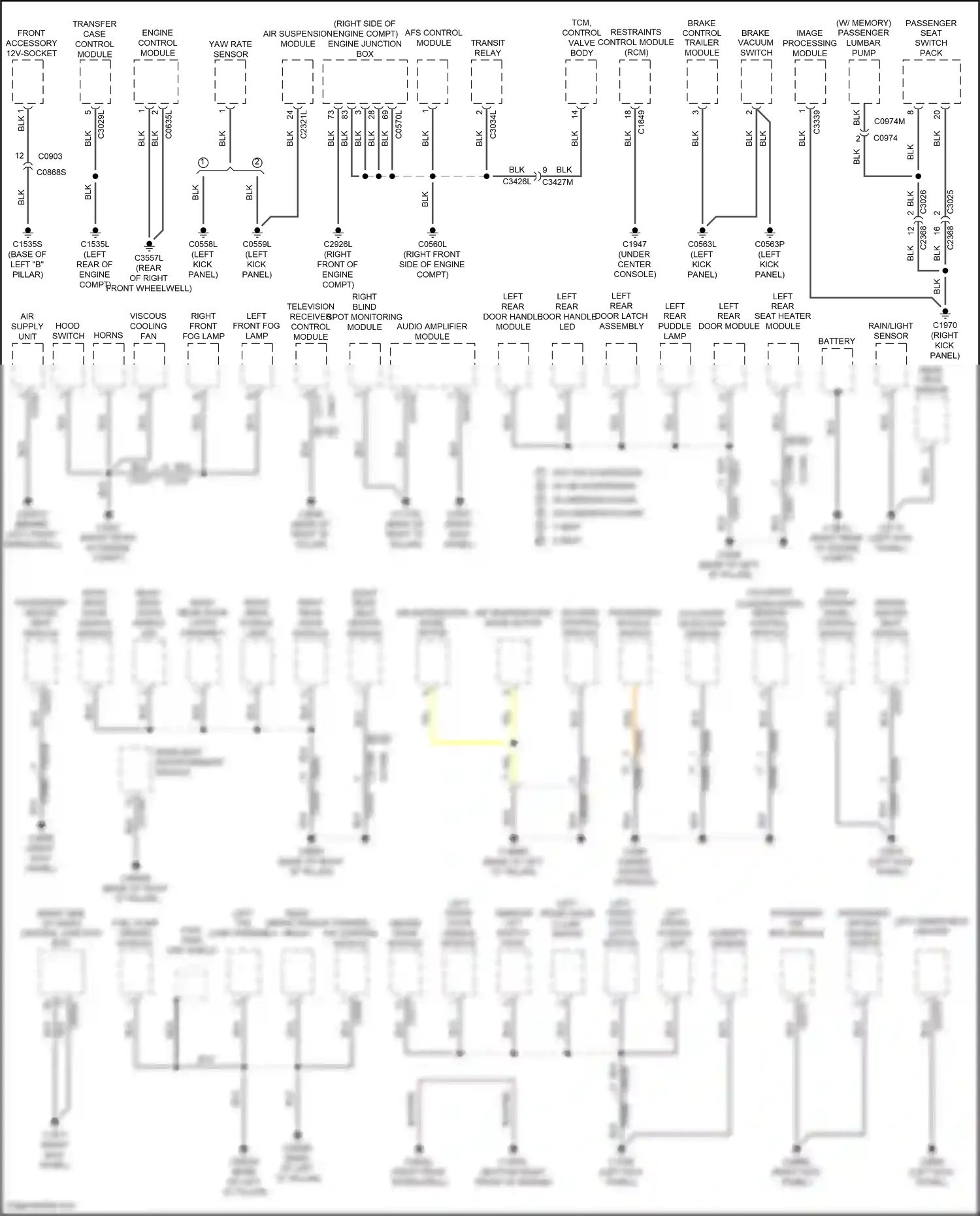 Wiring diagram blower control module for Land Rover Discovery IV facelift (2013-2016) (1 of 2)