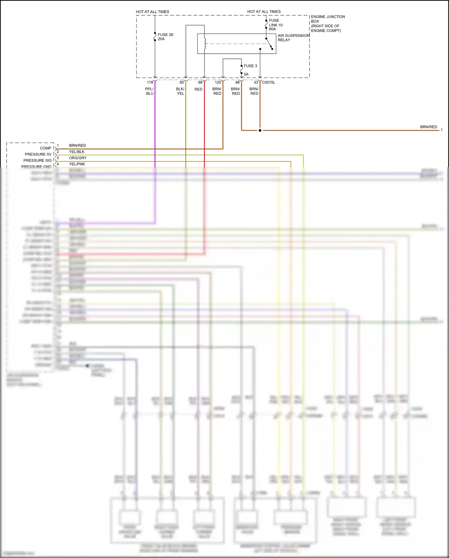 Wiring diagram left front height sensor for Land Rover Discovery IV facelift (2013-2016) (1 of 1)