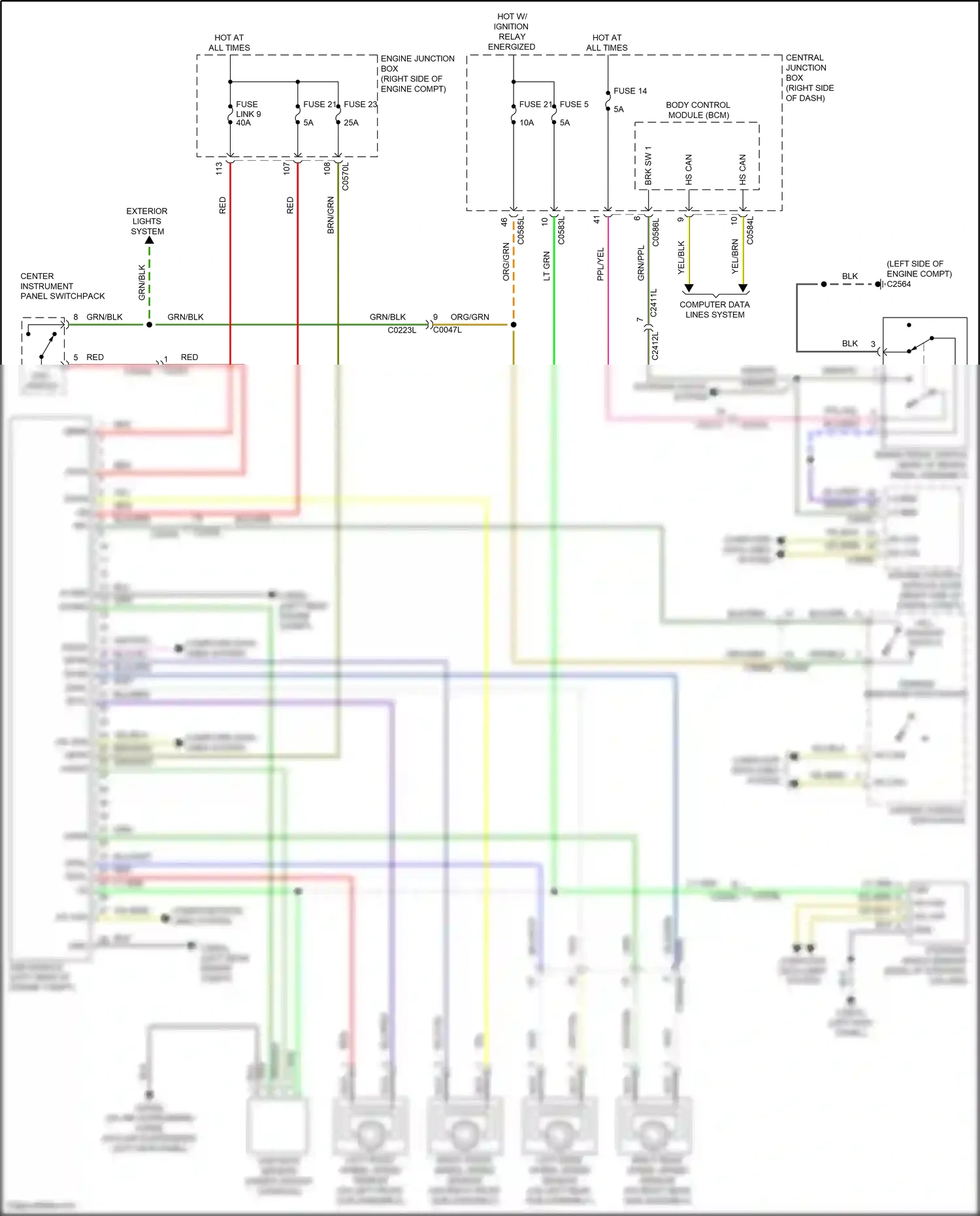 Wiring diagram left front wheel speed sensor for Land Rover Discovery IV facelift (2013-2016) (1 of 1)