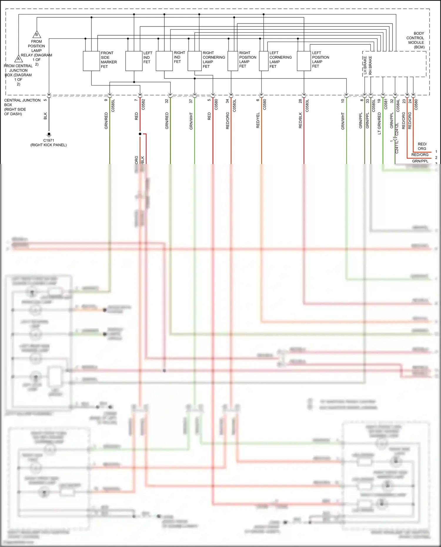 Wiring diagram left reverse lamp for Land Rover Discovery IV facelift (2013-2016) (2 of 2)