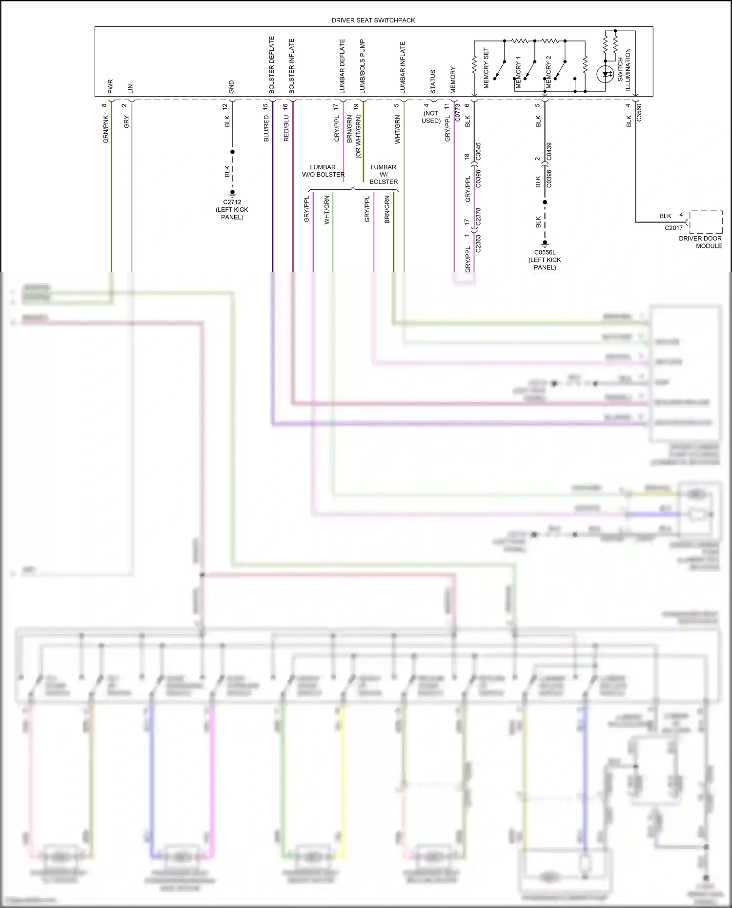 Wiring diagram memory 2 for Land Rover Discovery IV facelift (2013-2016) (2 of 3)