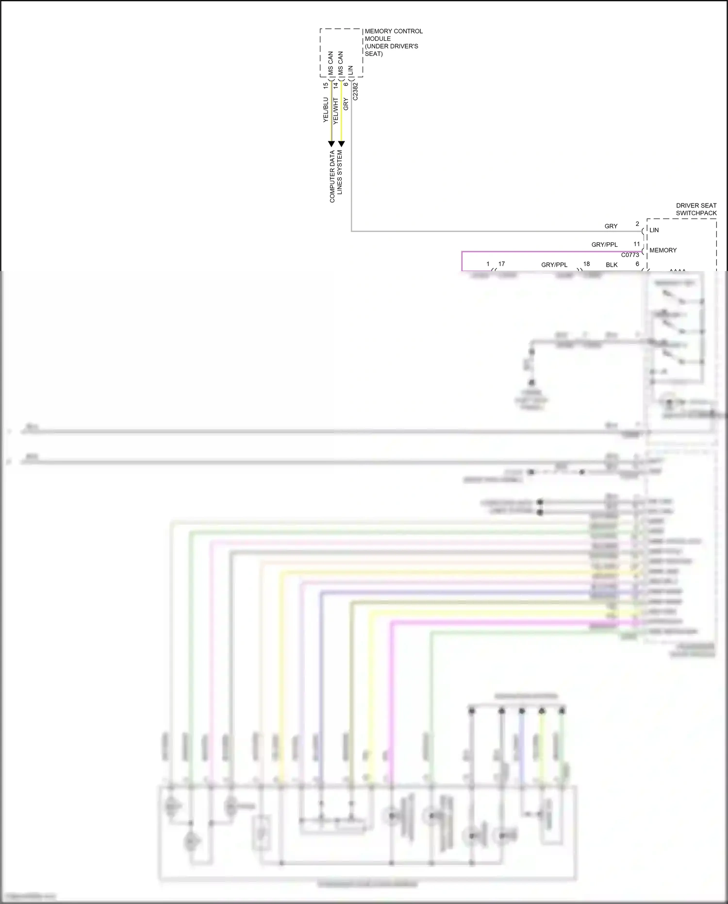 Wiring diagram memory control module for Land Rover Discovery IV facelift (2013-2016) (3 of 5)
