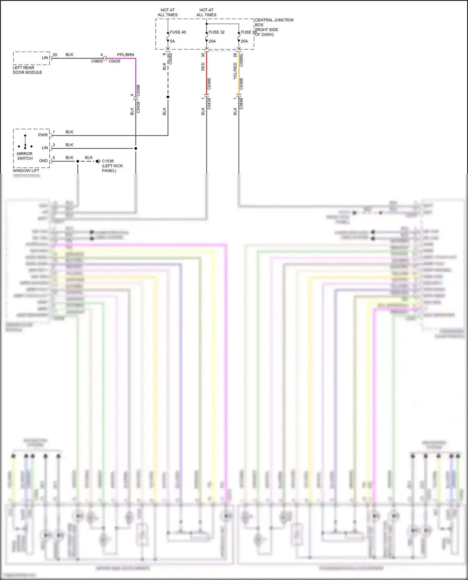 Wiring diagram mirror switch for Land Rover Discovery IV facelift (2013-2016) (2 of 2)