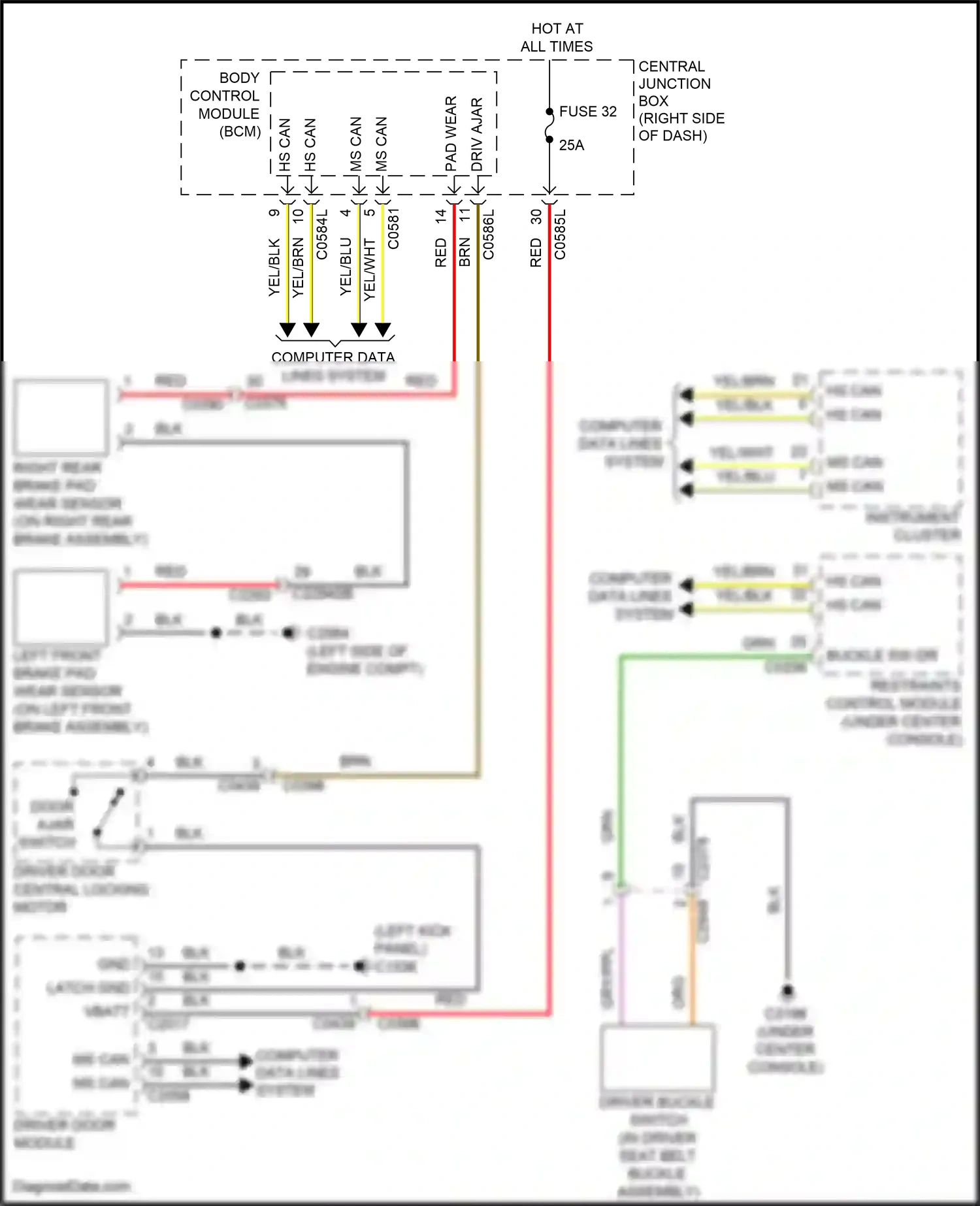 Wiring diagram restraints control module for Land Rover Discovery IV facelift (2013-2016) (3 of 4)