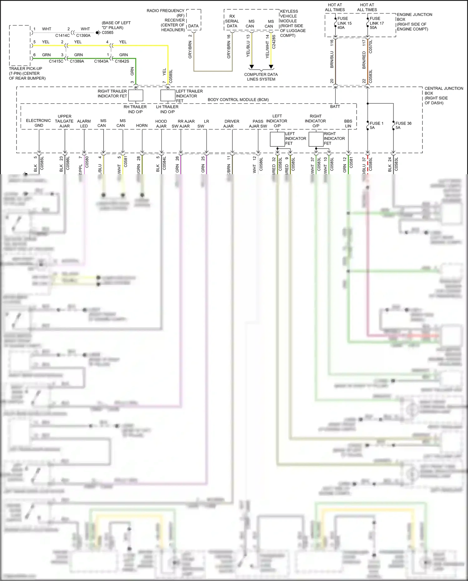 Wiring diagram right indicator for Land Rover Discovery IV facelift (2013-2016) (1 of 1)