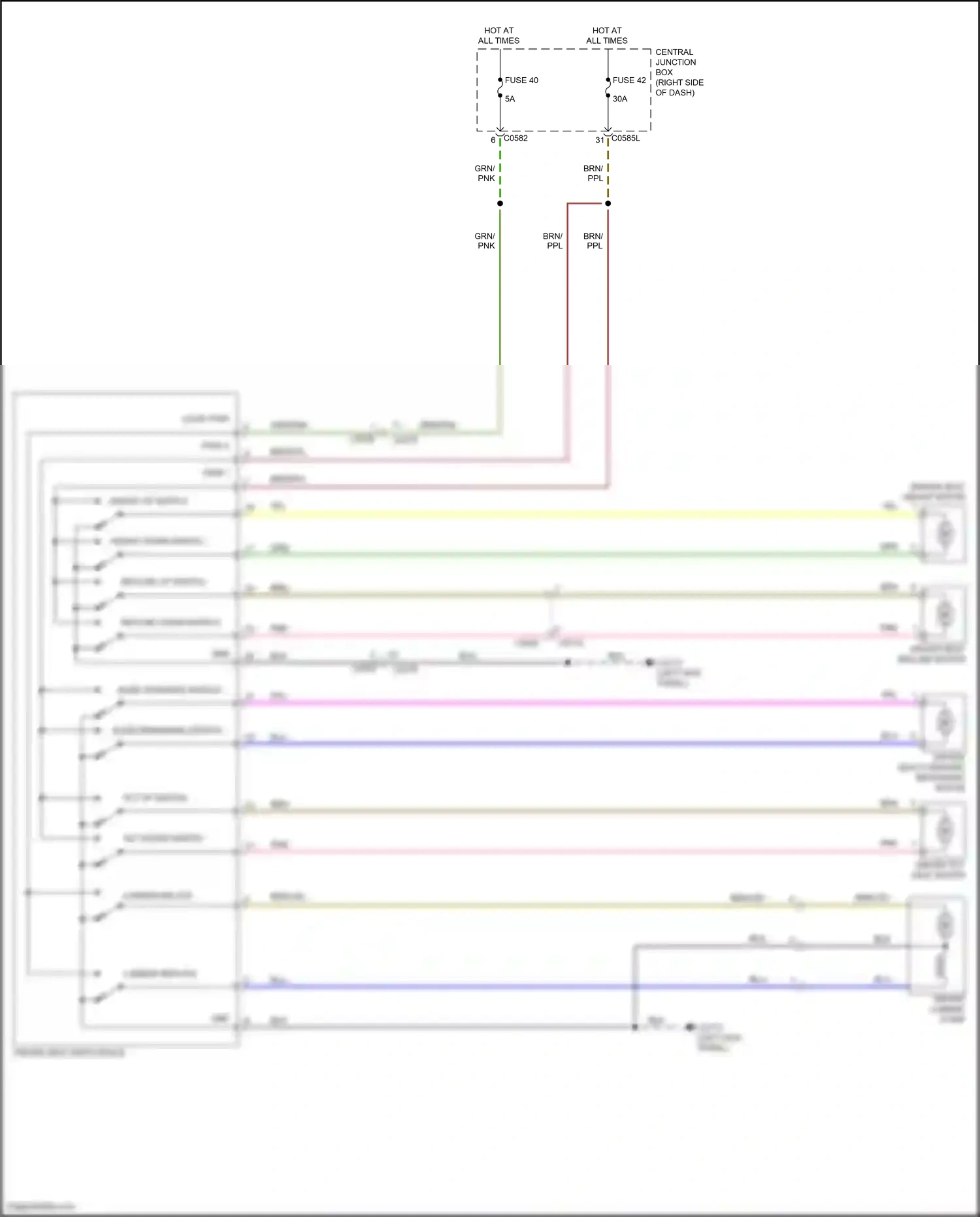 Wiring diagram slide forward switch for Land Rover Discovery IV facelift (2013-2016) (1 of 3)