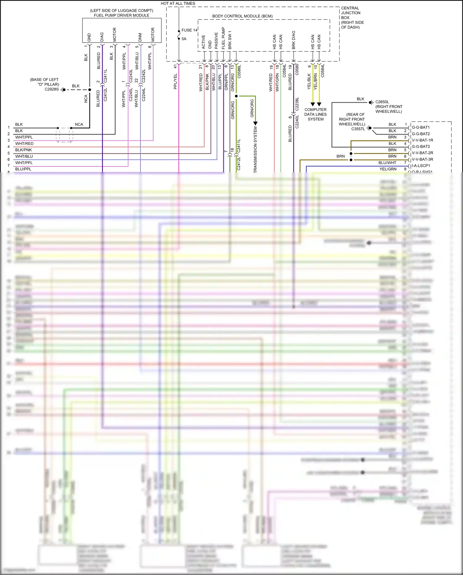 Wiring diagram starting/charging system for Land Rover Discovery IV facelift (2013-2016) (2 of 2)