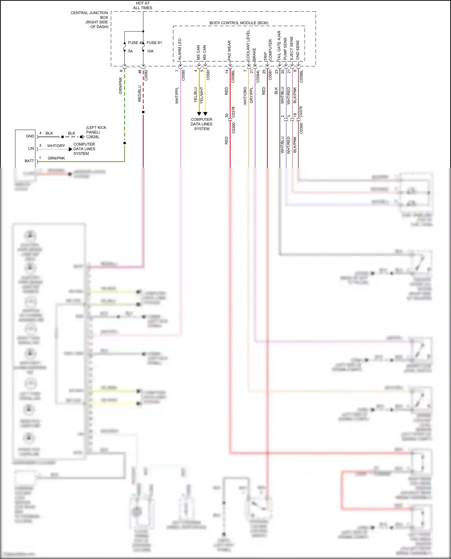 Wiring diagram steering column lock module for Land Rover Discovery IV facelift (2013-2016) (2 of 3)
