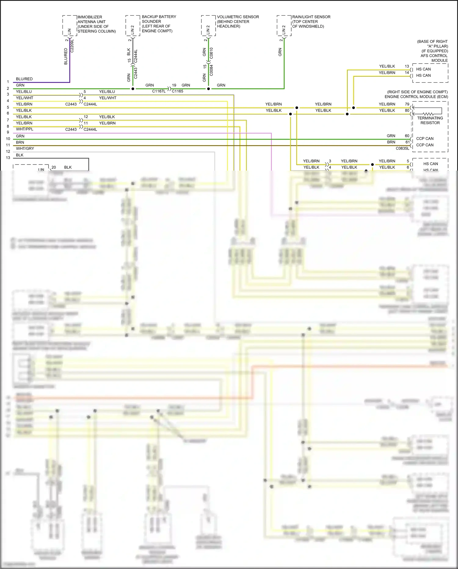 Wiring diagram terminating resistor for Land Rover Discovery IV facelift (2013-2016) (2 of 3)