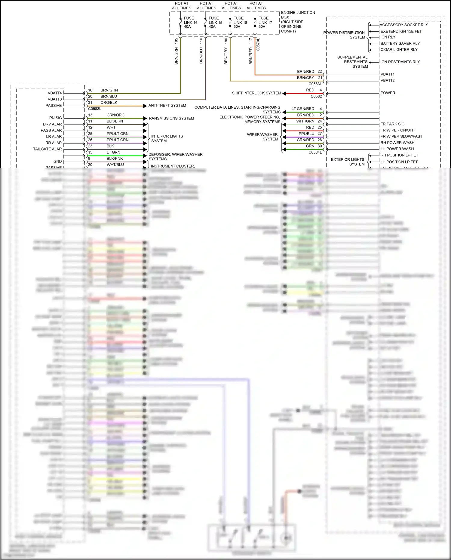 Wiring diagram warning systems for Land Rover Discovery IV facelift (2013-2016) (1 of 1)