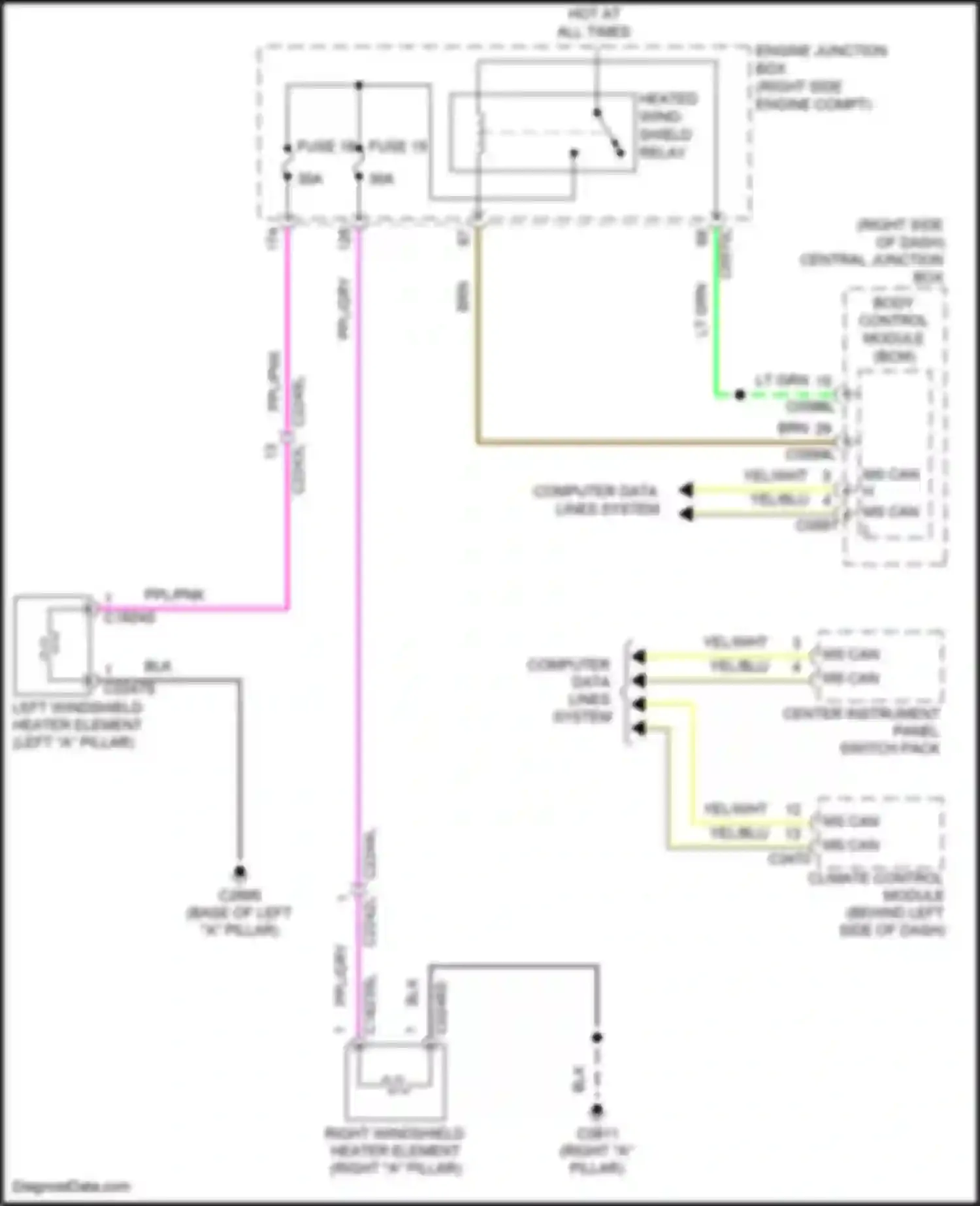 Discovery Land Rover IV (2009-2013): Heated windshield circuit