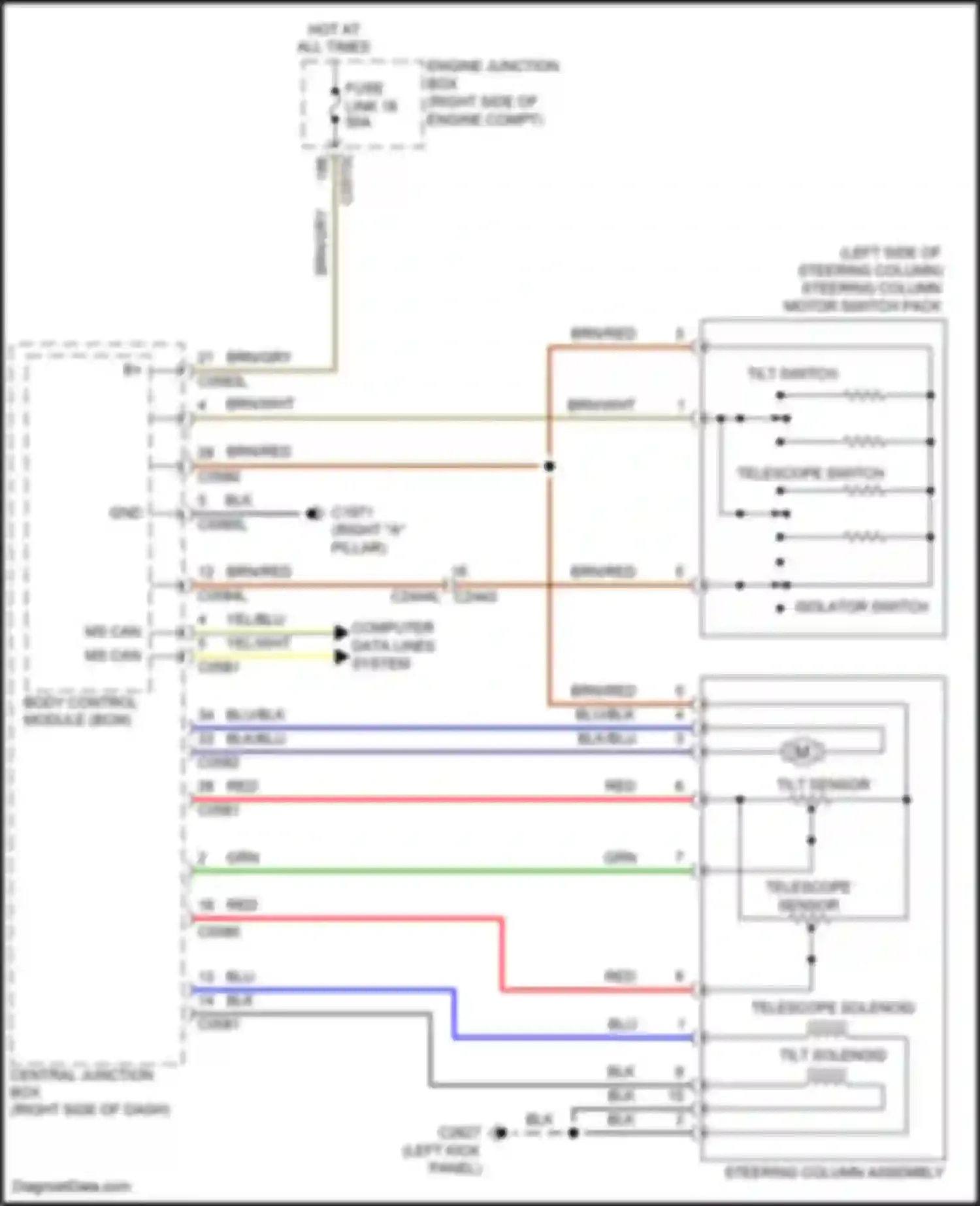 Discovery Land Rover IV (2009-2013): Electronic power steering circuit