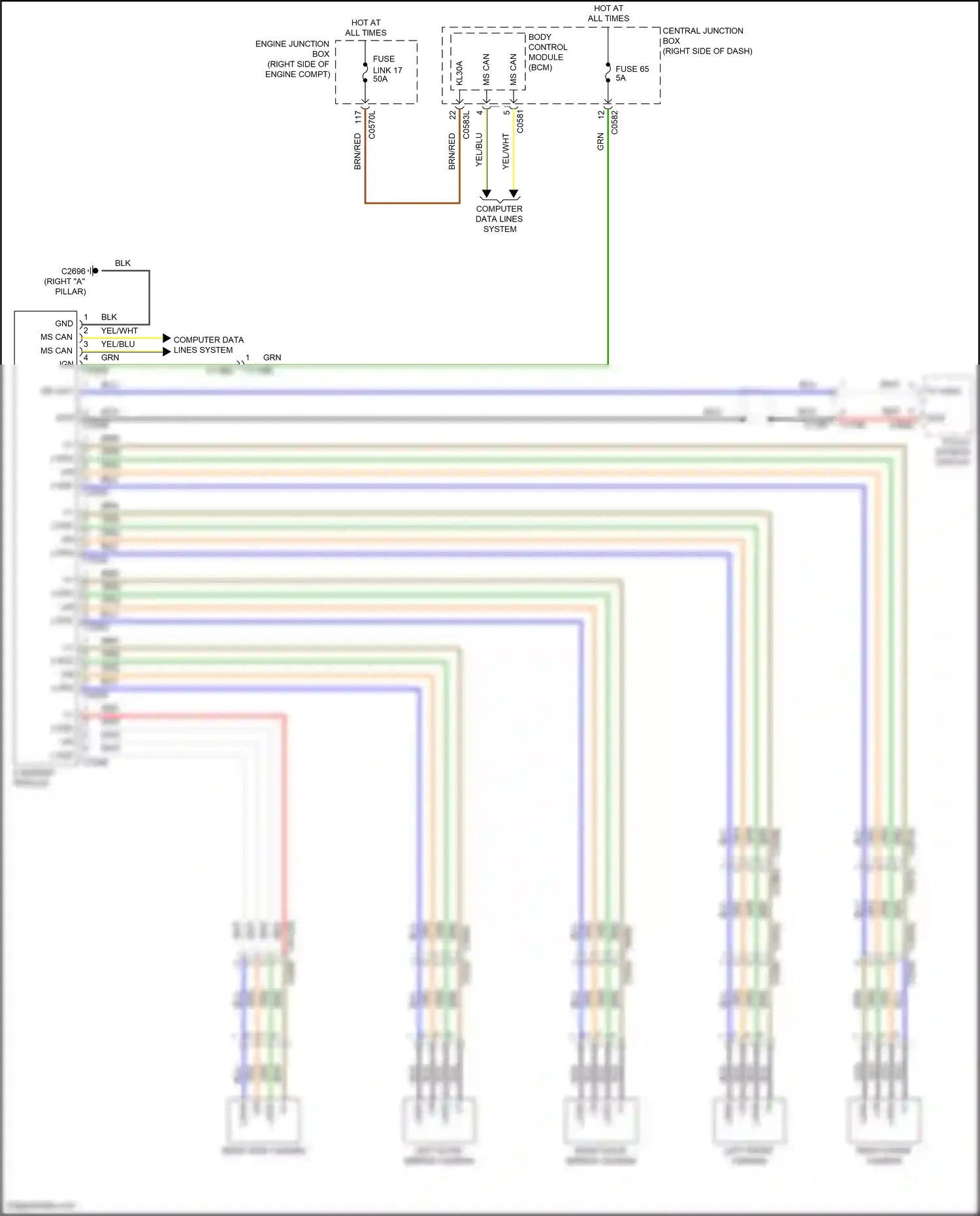 Wiring diagram cameras module for Land Rover Discovery IV (2009-2013) (3 of 4)