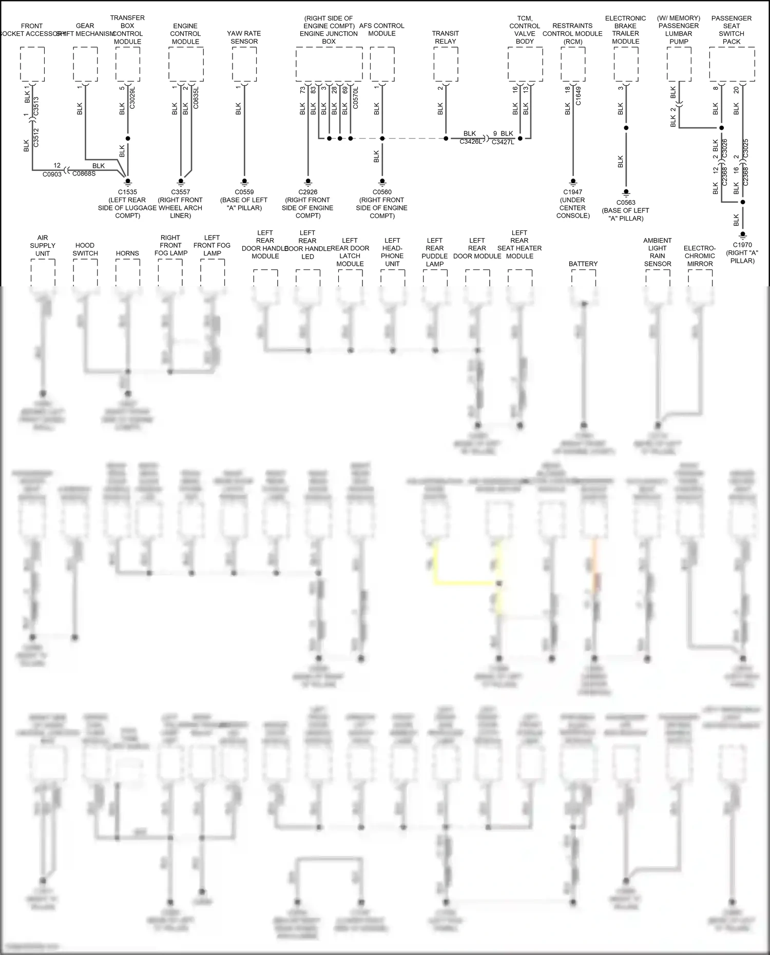 Wiring diagram cameras module for Land Rover Discovery IV (2009-2013) (2 of 4)