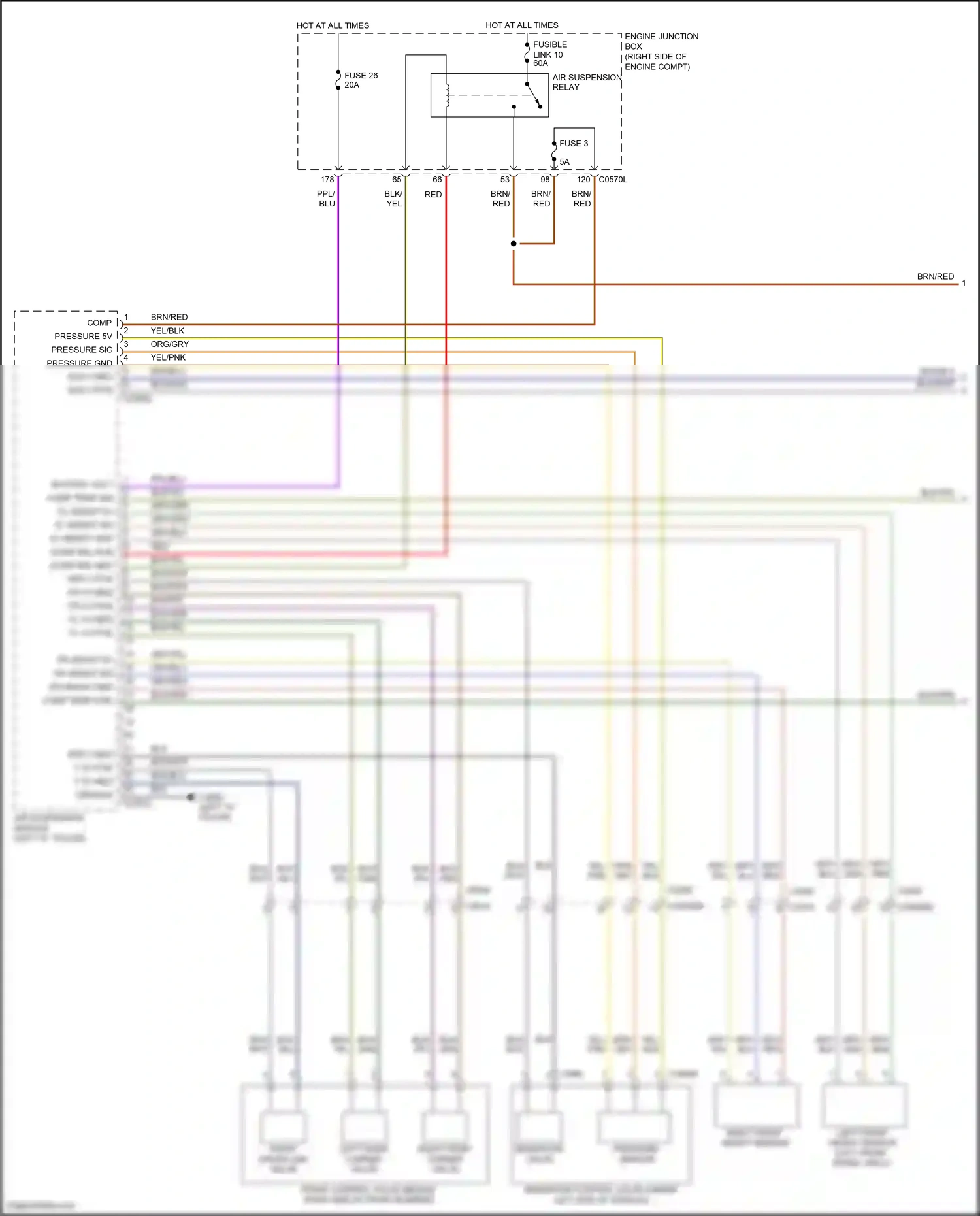 Wiring diagram left front height sensor for Land Rover Discovery IV (2009-2013) (1 of 1)