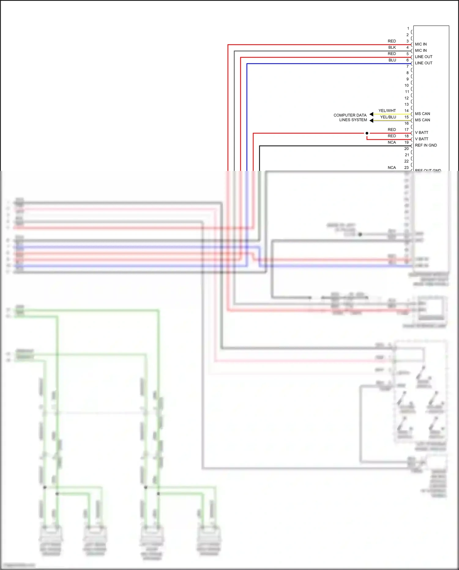 Wiring diagram left front high range speaker for Land Rover Discovery IV (2009-2013) (3 of 4)