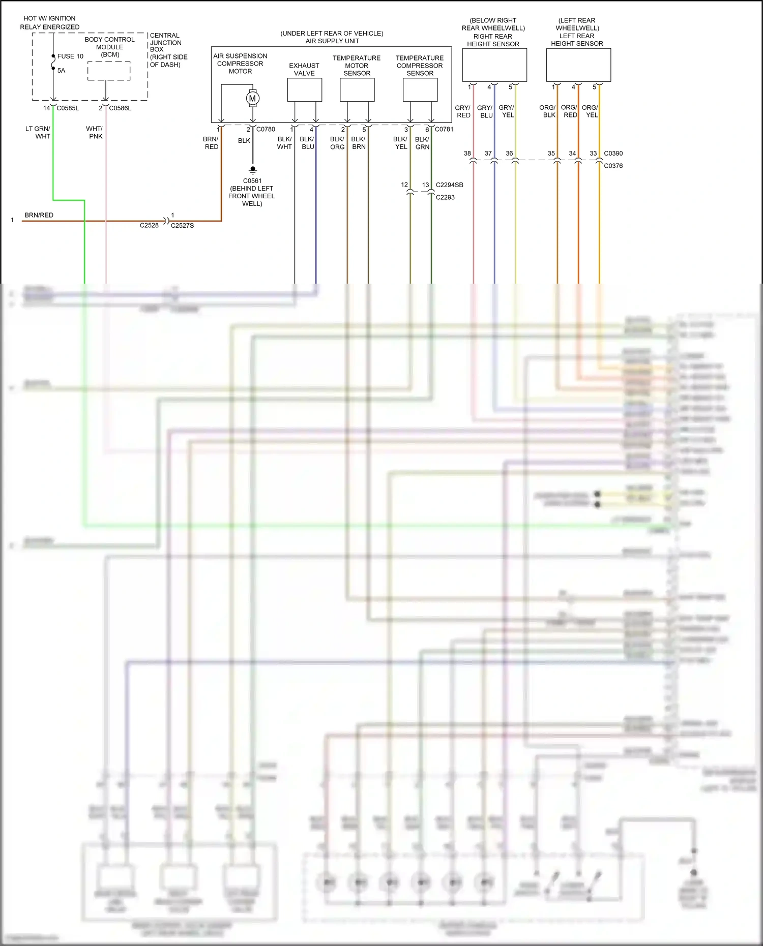 Wiring diagram left rear height sensor for Land Rover Discovery IV (2009-2013) (1 of 1)