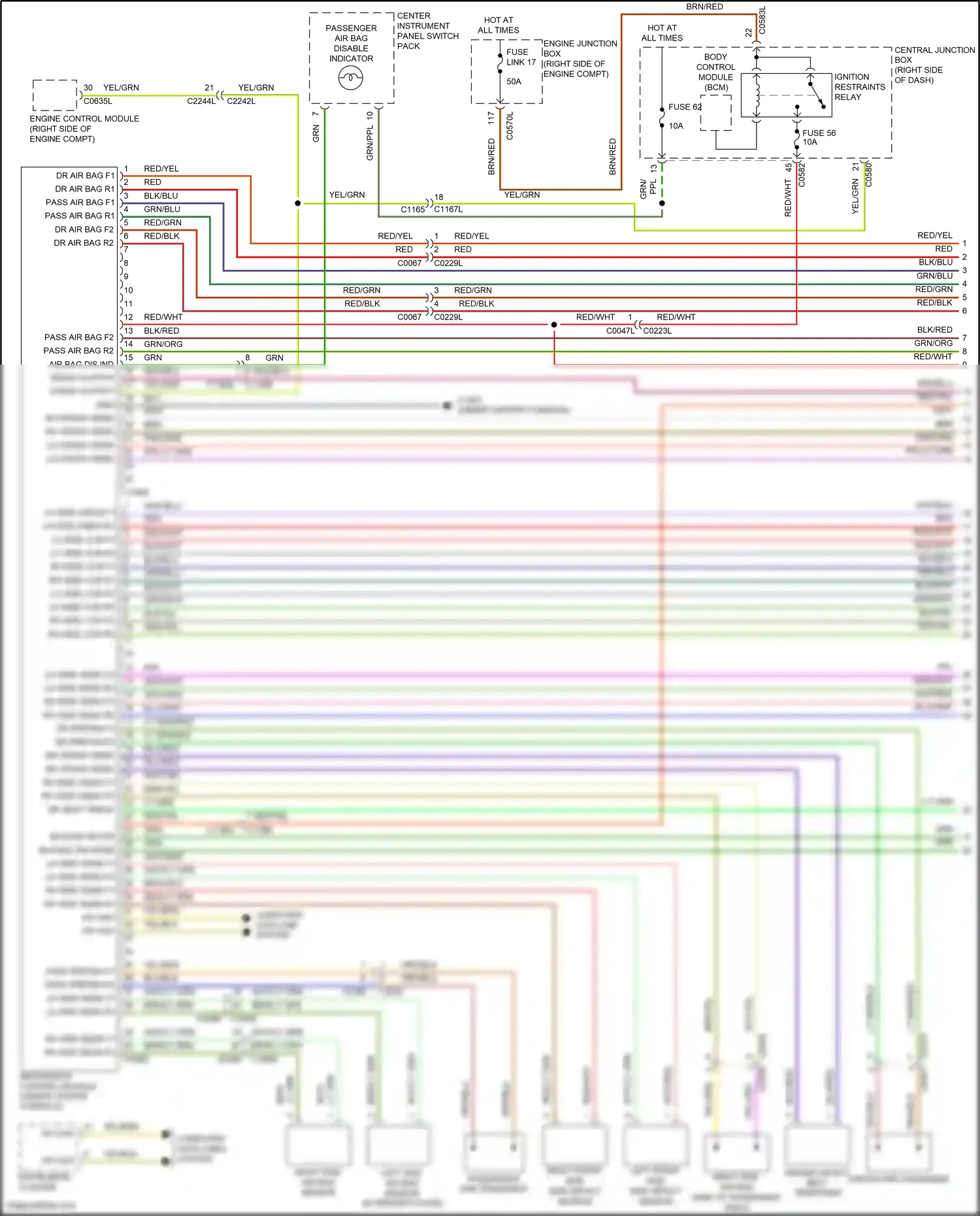 Wiring diagram left side air bag sensor for Land Rover Discovery IV (2009-2013) (1 of 1)