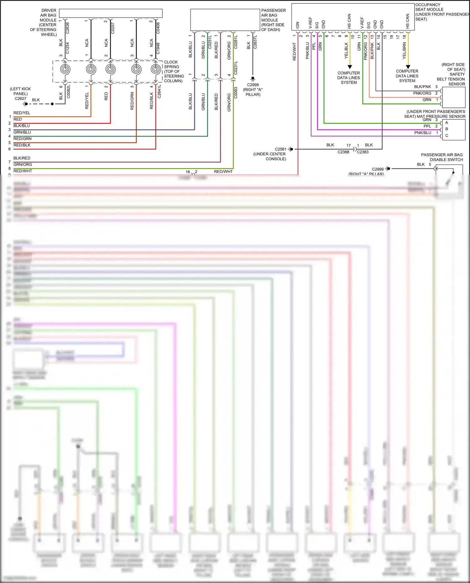 Wiring diagram right front side impact sensor for Land Rover Discovery IV (2009-2013) (1 of 1)