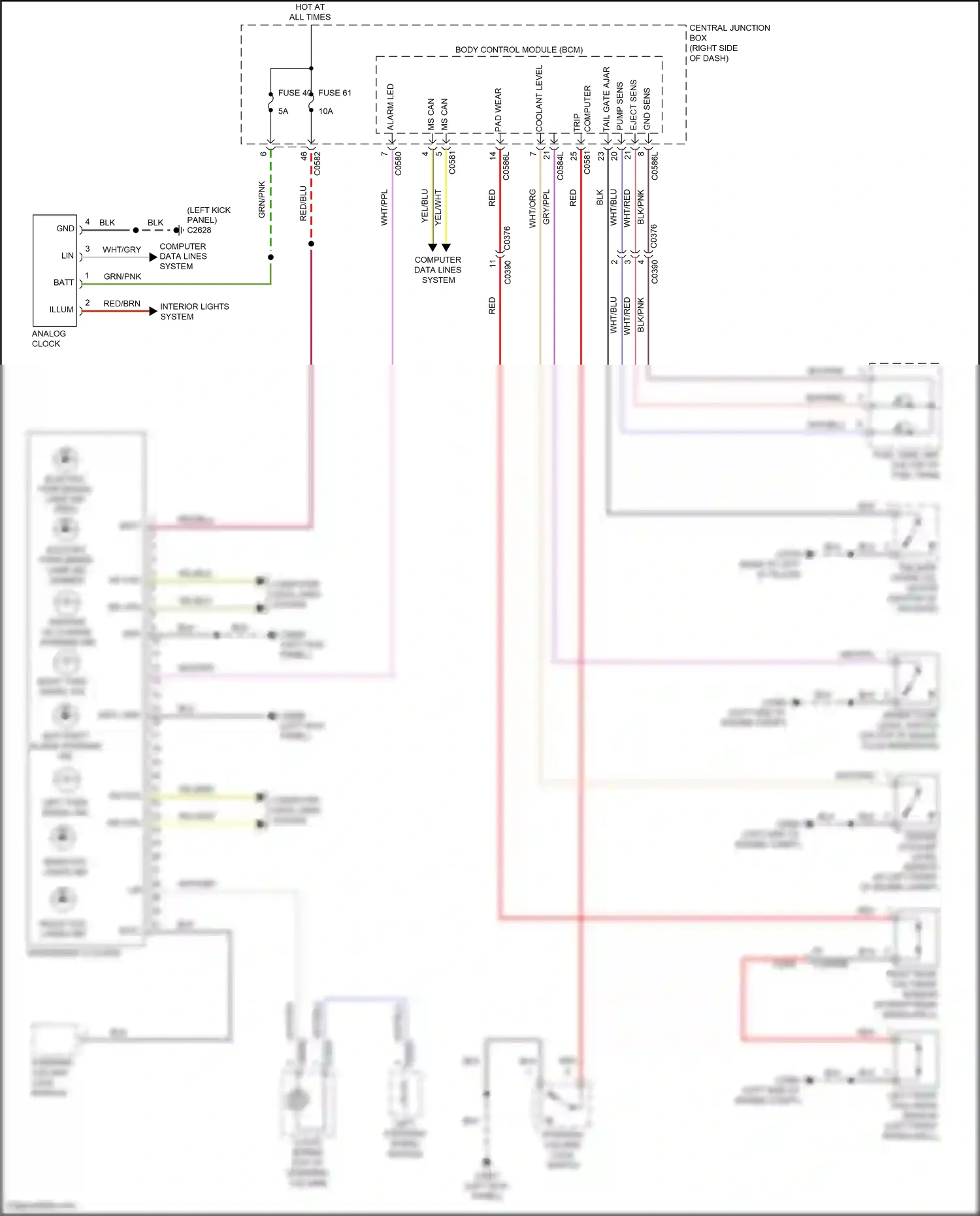 Wiring diagram tail gate ajar for Land Rover Discovery IV (2009-2013) (1 of 1)