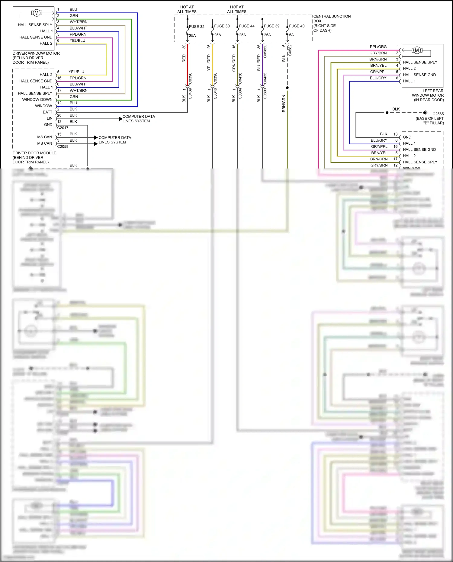 Wiring diagram window lift switch pack for Land Rover Discovery IV (2009-2013) (6 of 6)