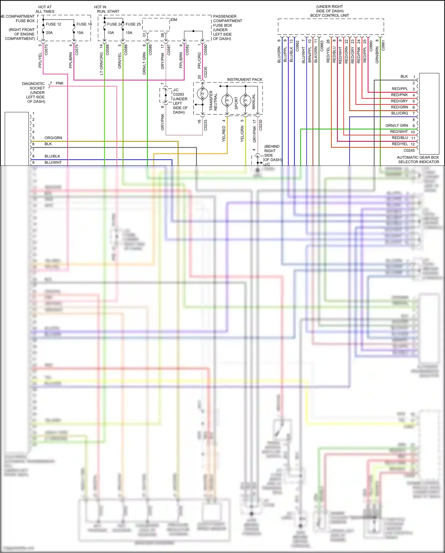 Wiring diagram diagnostic socket for Land Rover Discovery L318 (2002-2004) (5 of 11)