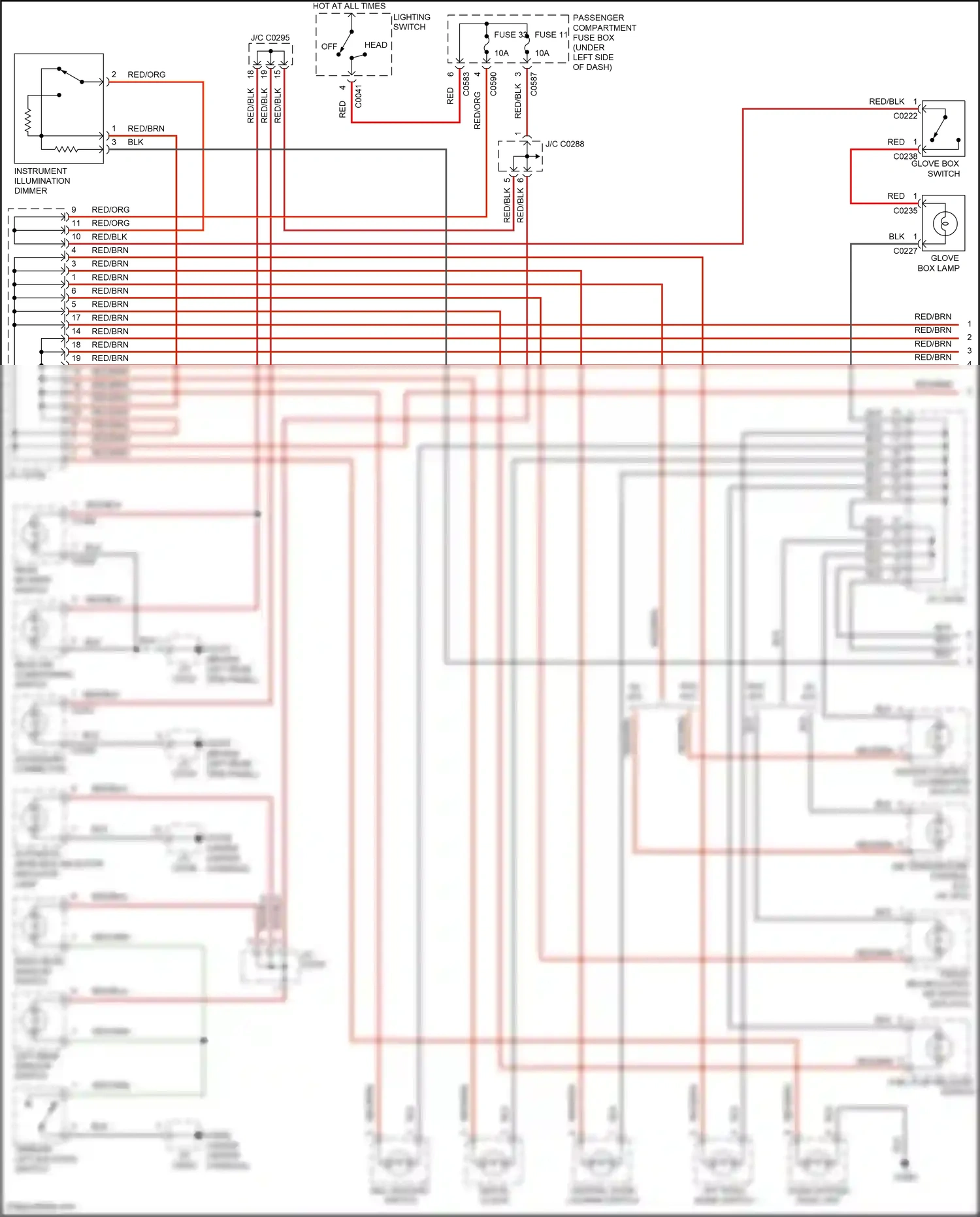 Wiring diagram digital clock for Land Rover Discovery L318 (2002-2004) (3 of 4)