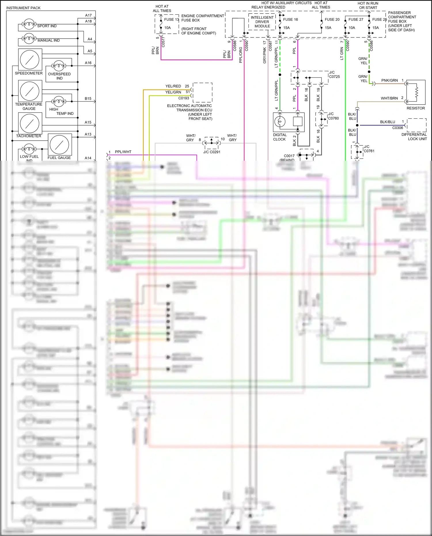Wiring diagram engine compartment fuse box for Land Rover Discovery L318 (2002-2004) (33 of 34)