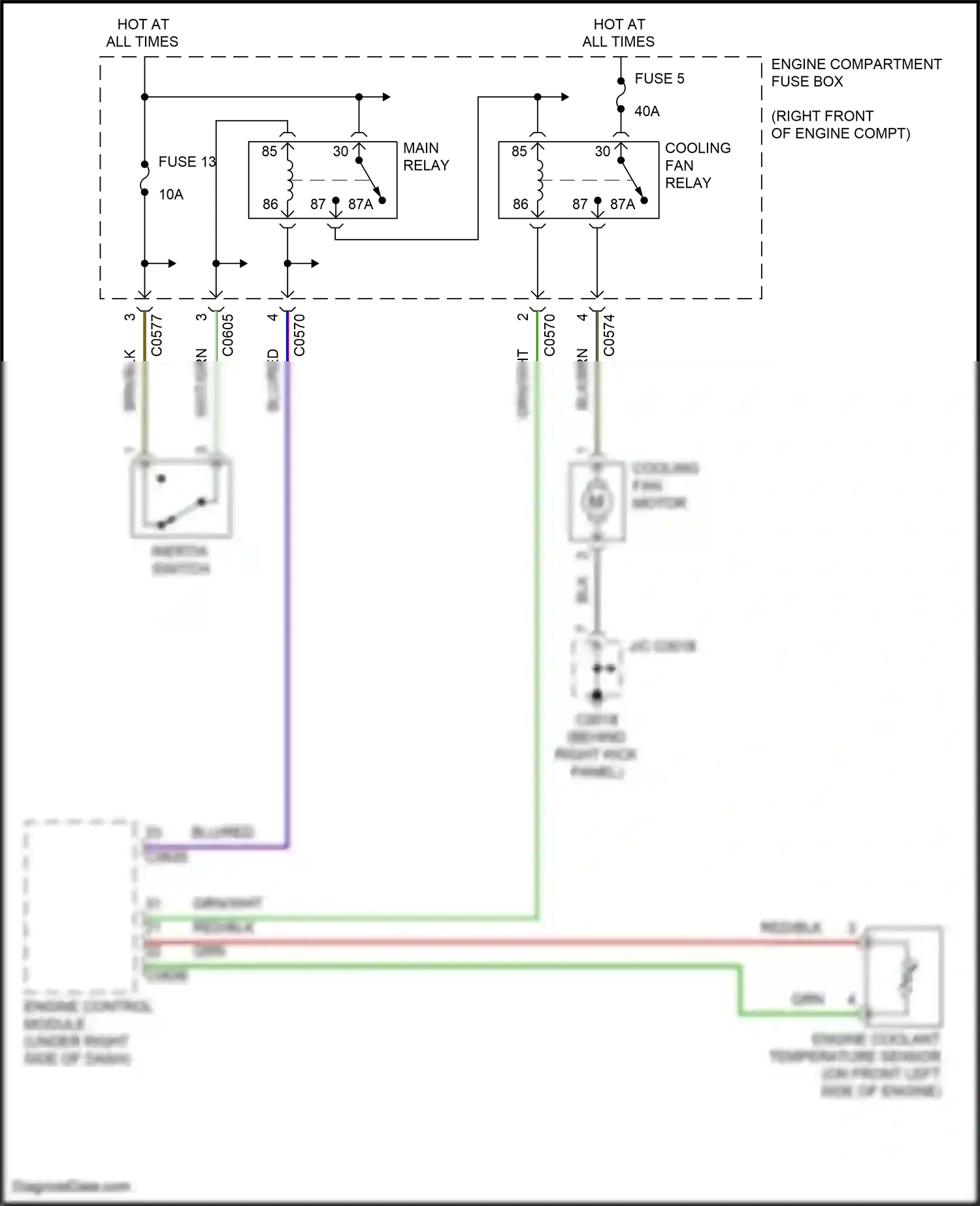 Wiring diagram engine compartment fuse box for Land Rover Discovery L318 (2002-2004) (21 of 34)