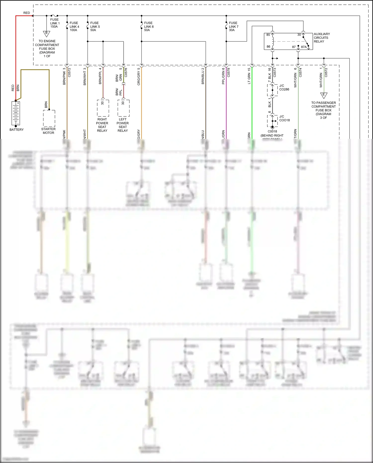 Wiring diagram engine compartment fuse box for Land Rover Discovery L318 (2002-2004) (24 of 34)