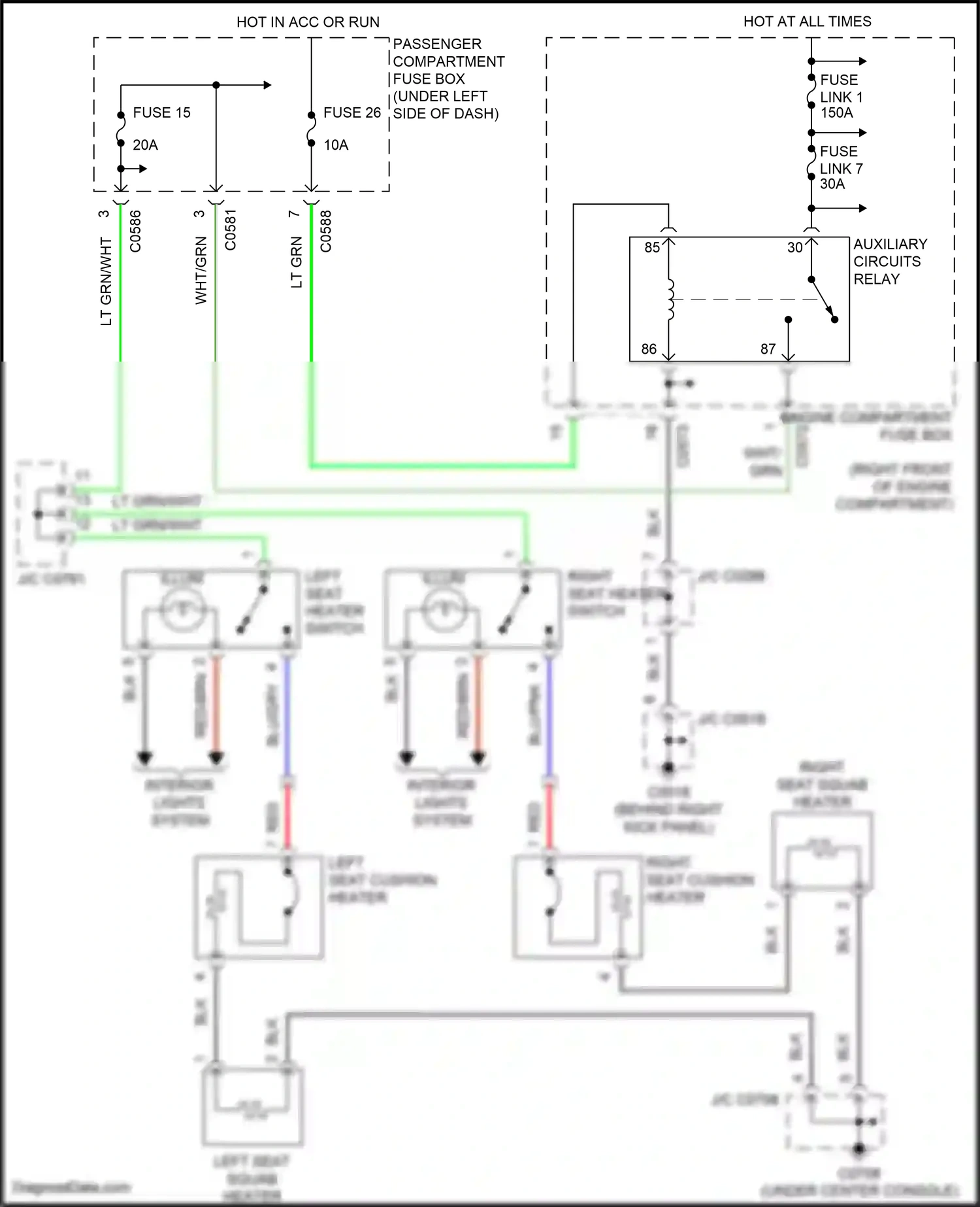 Wiring diagram engine compartment fuse box for Land Rover Discovery L318 (2002-2004) (7 of 34)