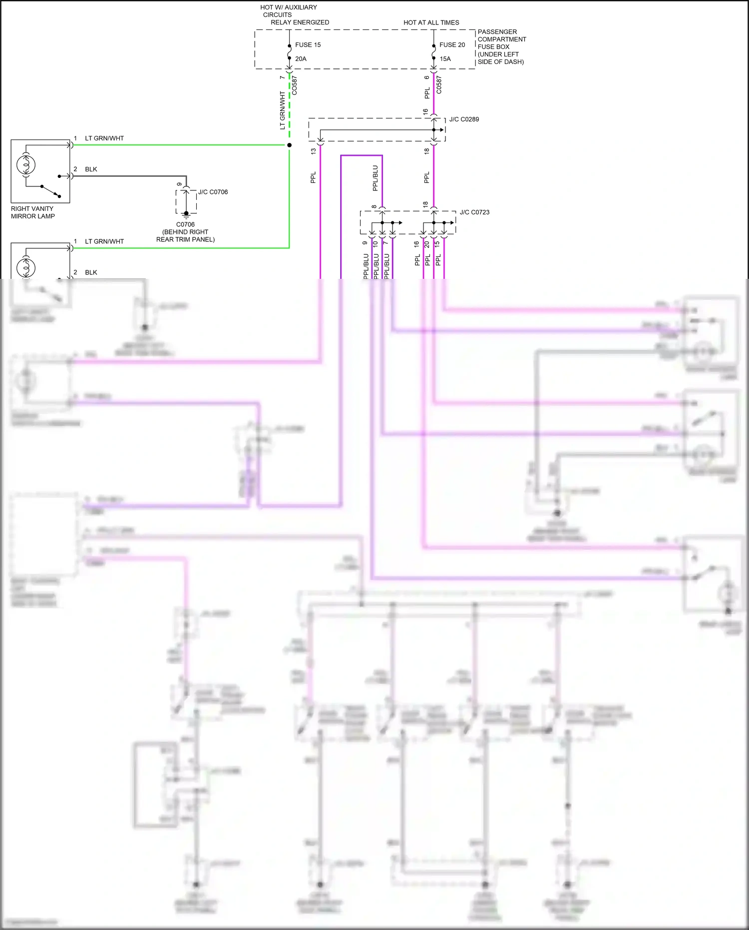 Wiring diagram ignition switch illumination for Land Rover Discovery L318 (2002-2004) (1 of 2)