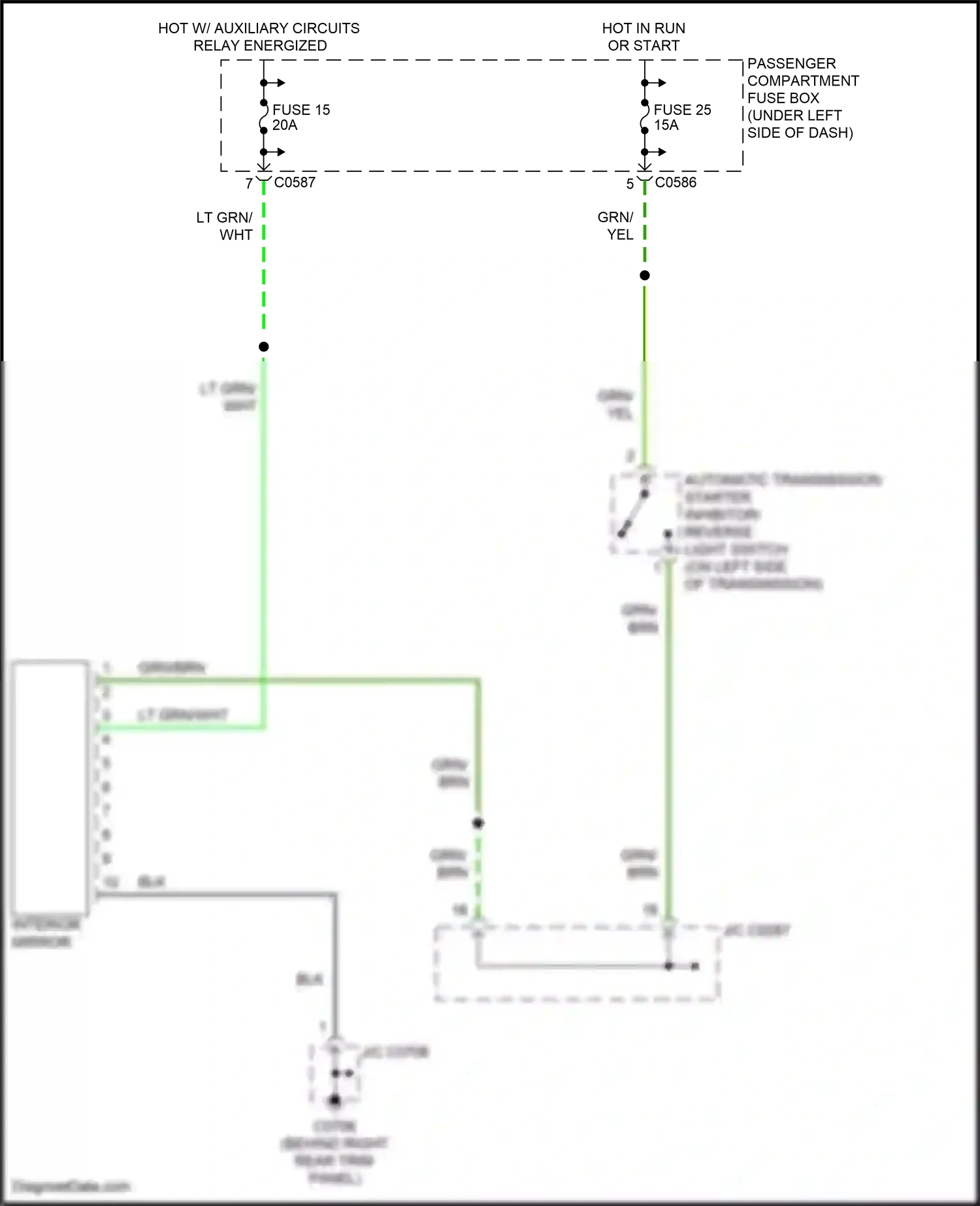 Wiring diagram interior mirror for Land Rover Discovery L318 (2002-2004) (2 of 4)