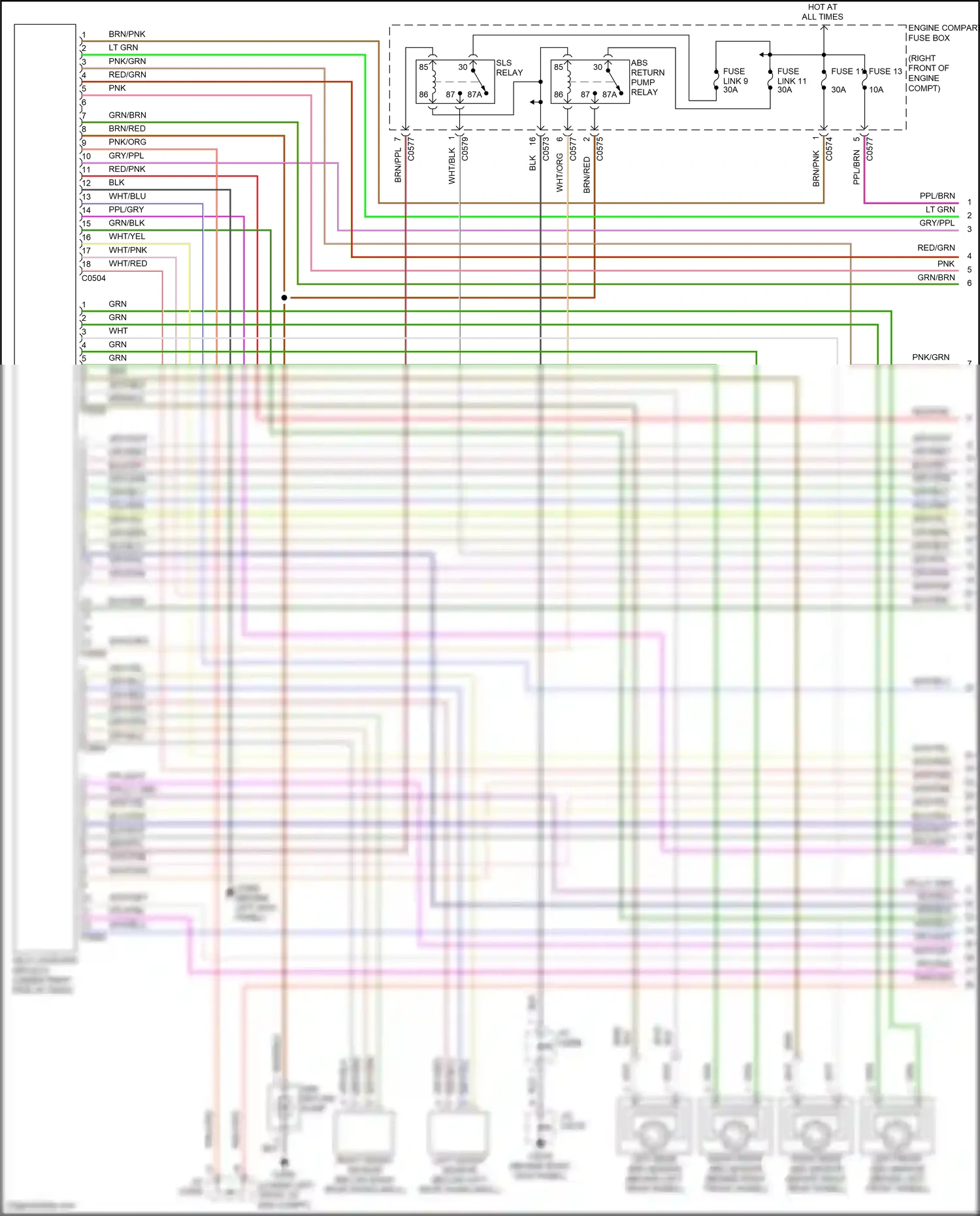 Wiring diagram left height sensor for Land Rover Discovery L318 (2002-2004) (1 of 1)