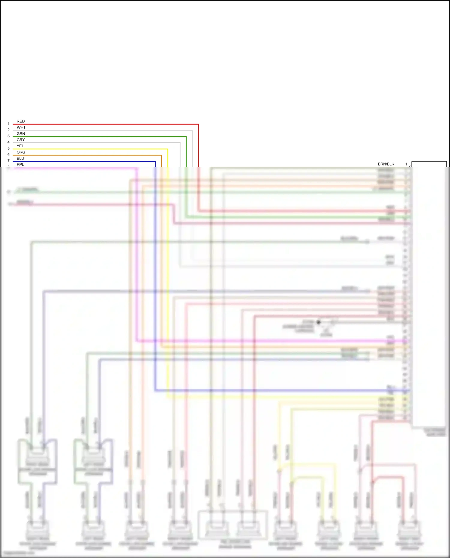 Wiring diagram left high range a post speaker for Land Rover Discovery L318 (2002-2004) (1 of 1)