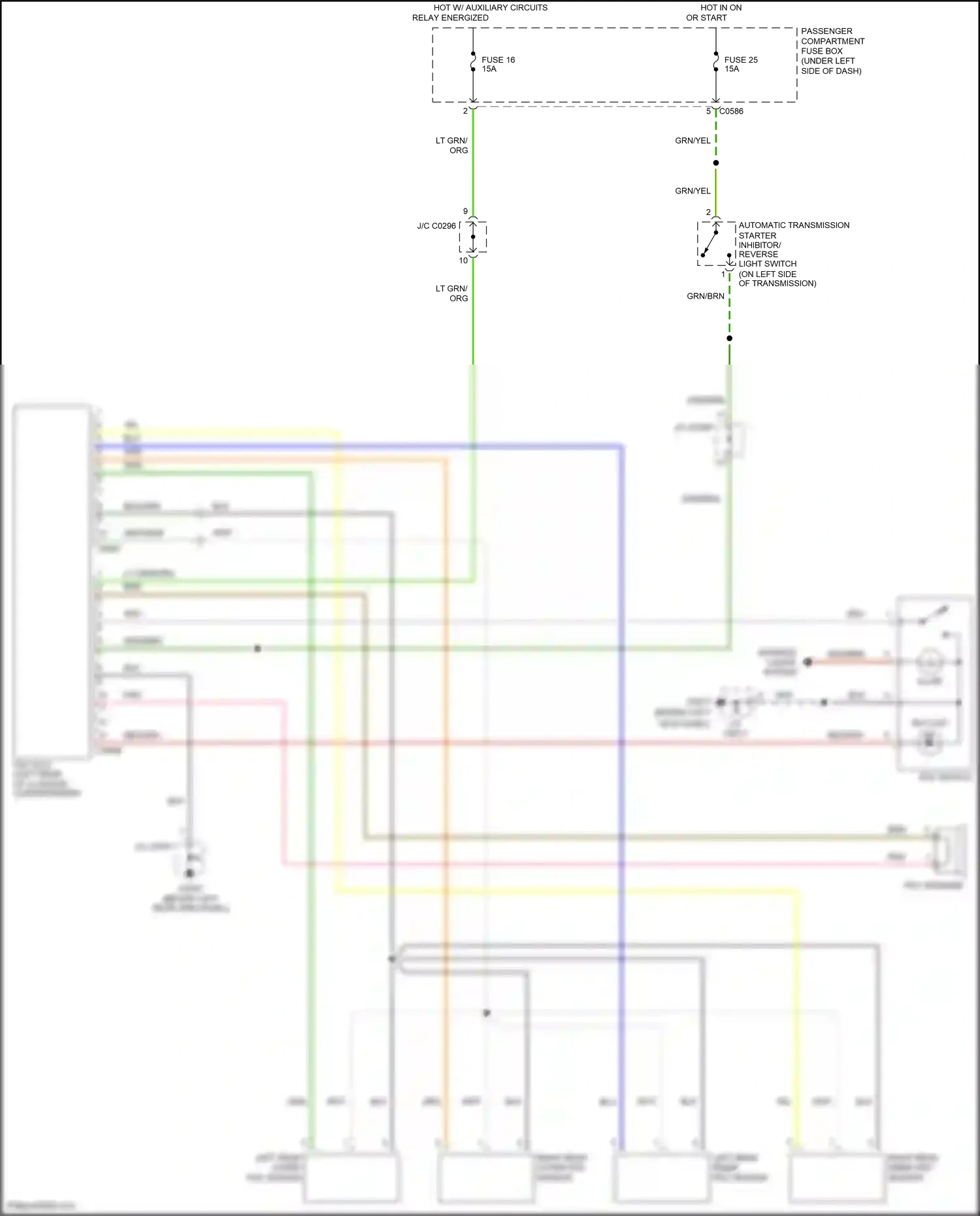 Wiring diagram left rear outer pdc sensor for Land Rover Discovery L318 (2002-2004) (1 of 1)